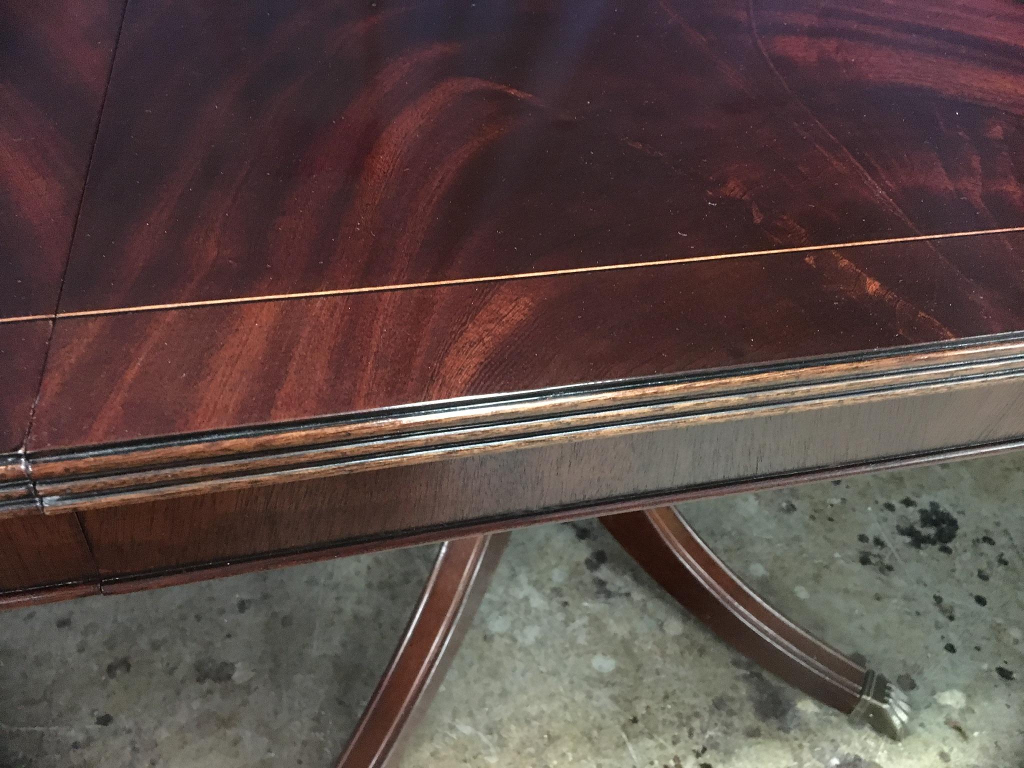 Custom Large Mahogany Georgian Style Dining Table by Leighton Hall For Sale 4