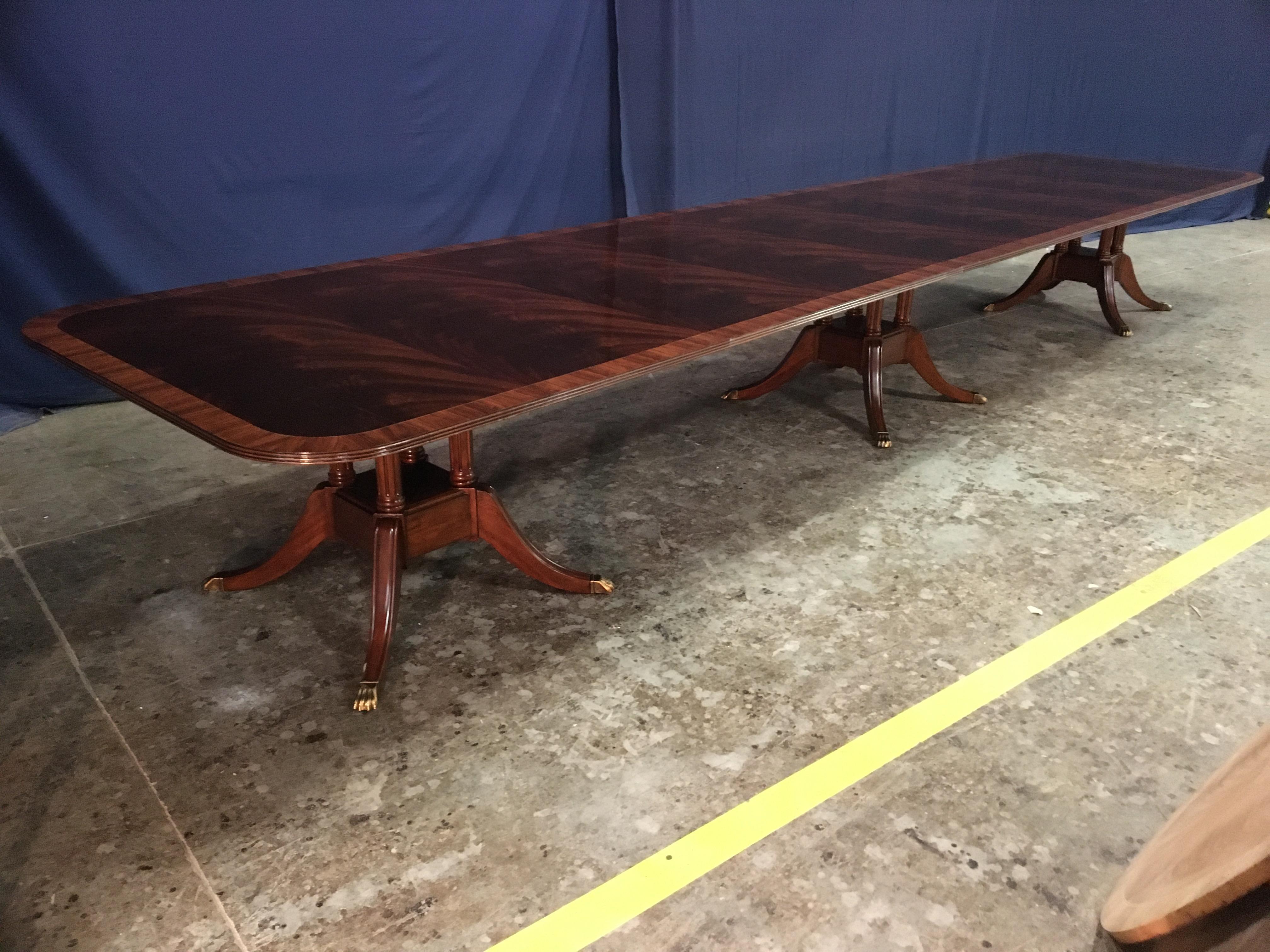 Custom Large Mahogany Banquet Dining Table by Leighton Hall For Sale 2