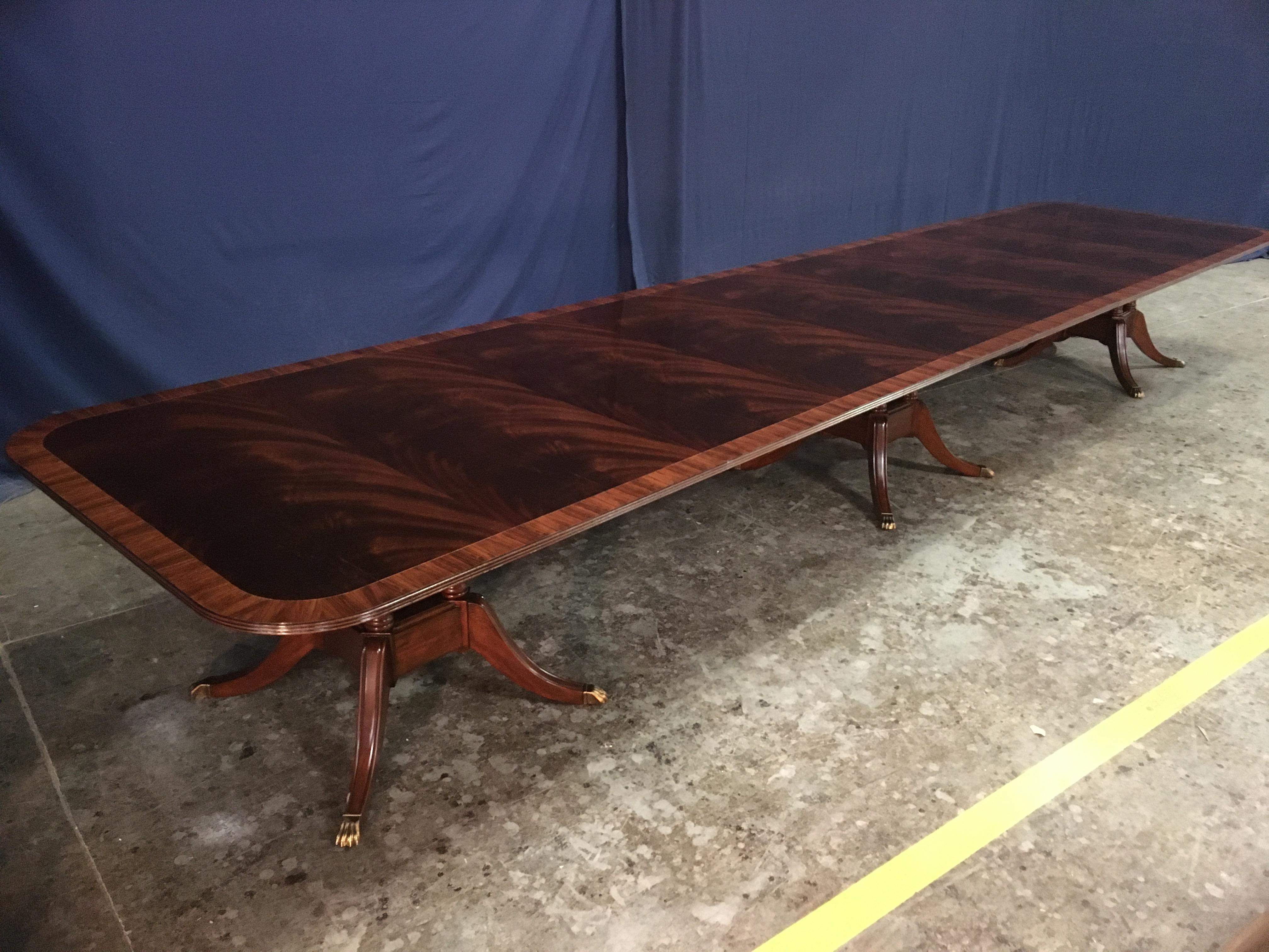 Custom Large Mahogany Banquet Dining Table by Leighton Hall For Sale 3