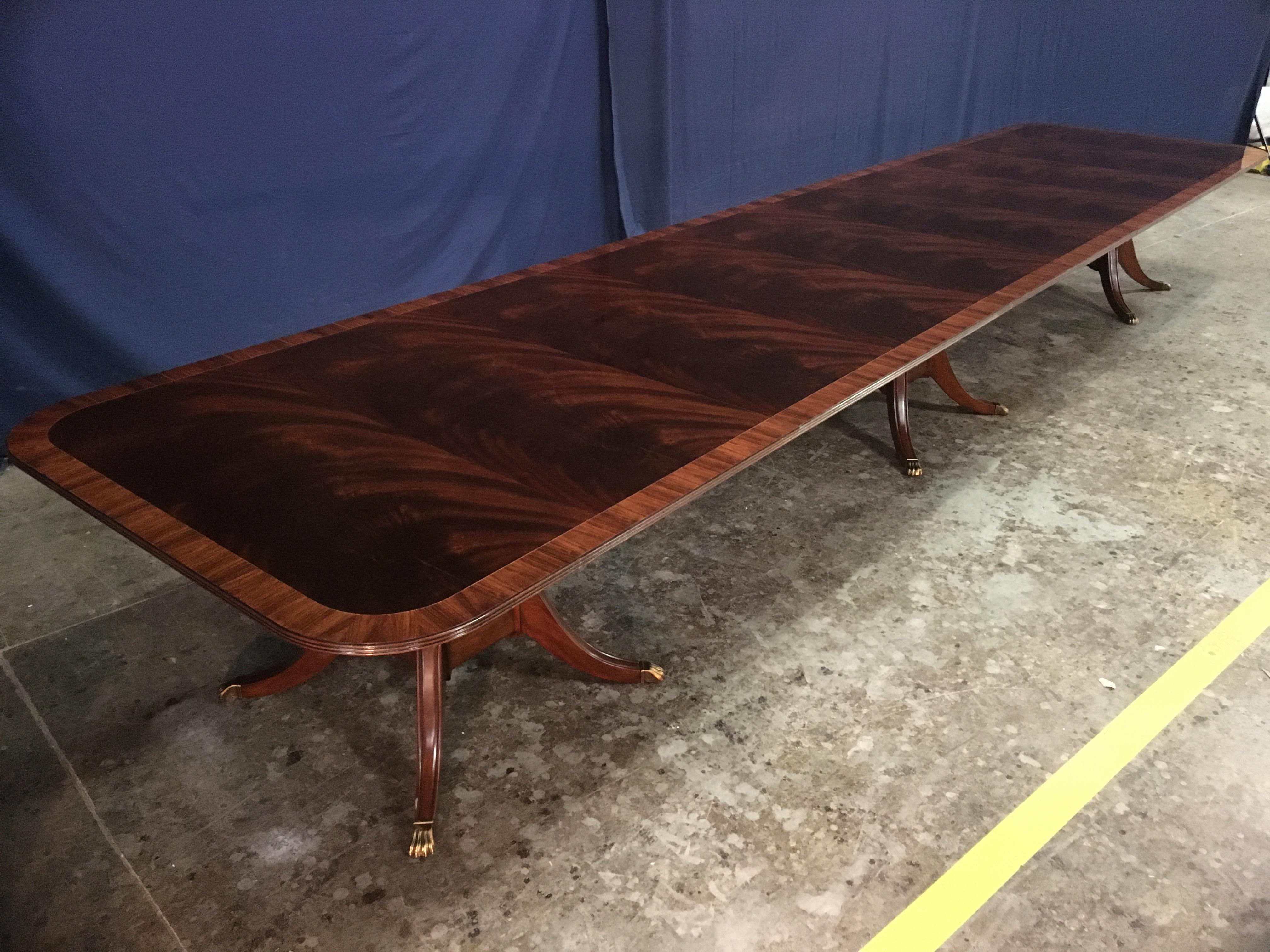 Custom Large Mahogany Banquet Dining Table by Leighton Hall For Sale 4