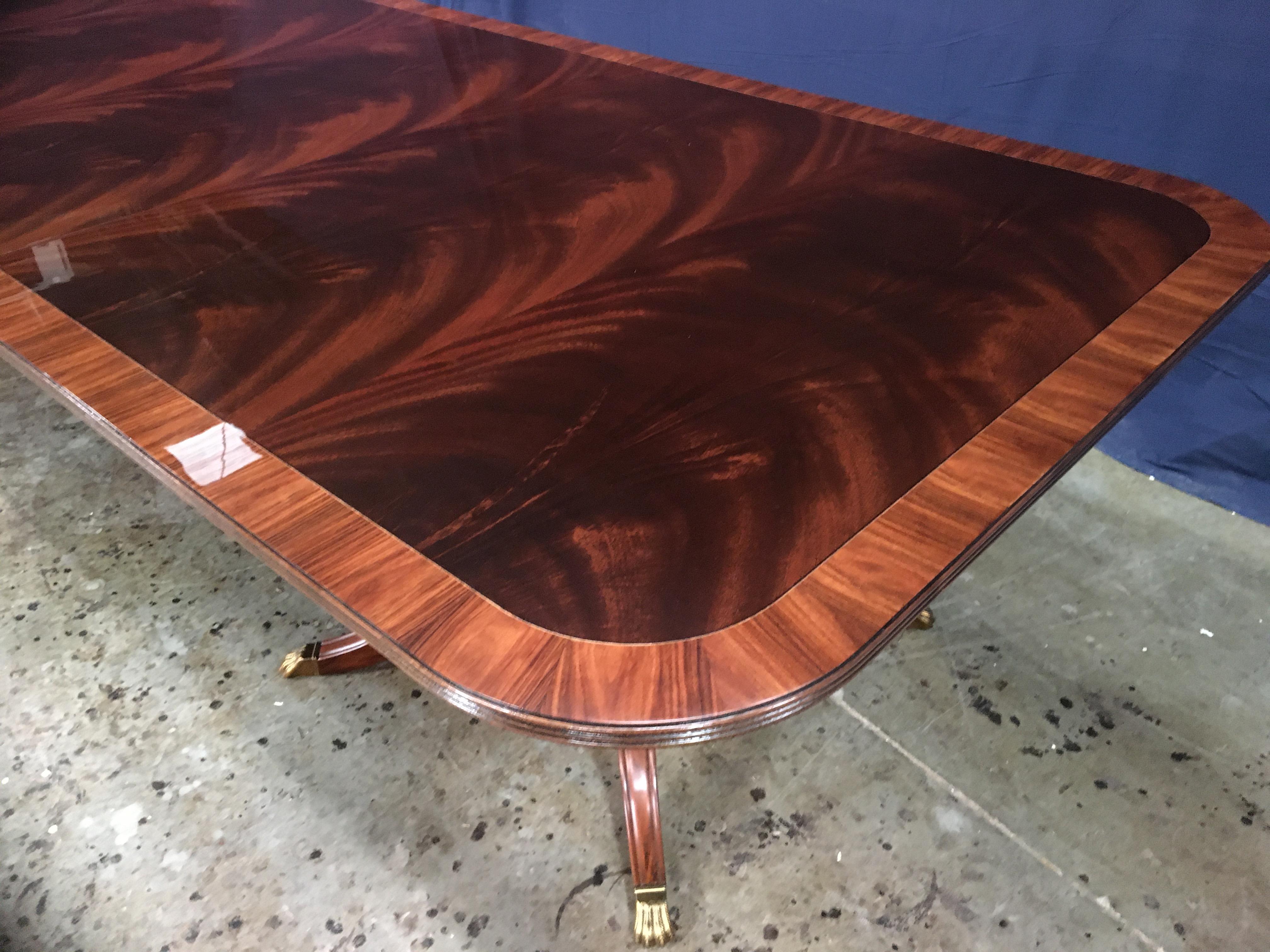 Georgian Custom Large Mahogany Banquet Dining Table by Leighton Hall For Sale