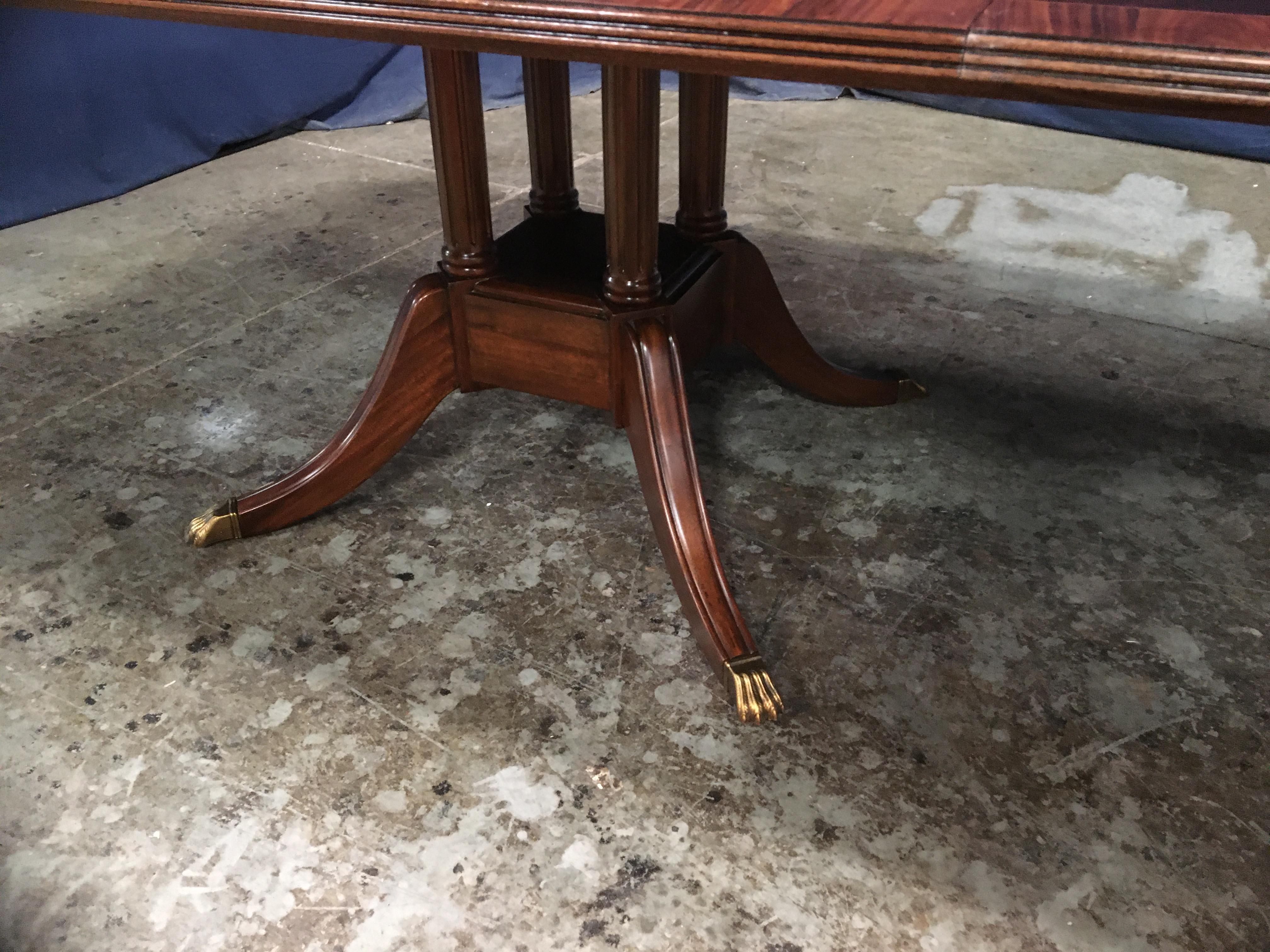 American Custom Large Mahogany Banquet Dining Table by Leighton Hall For Sale