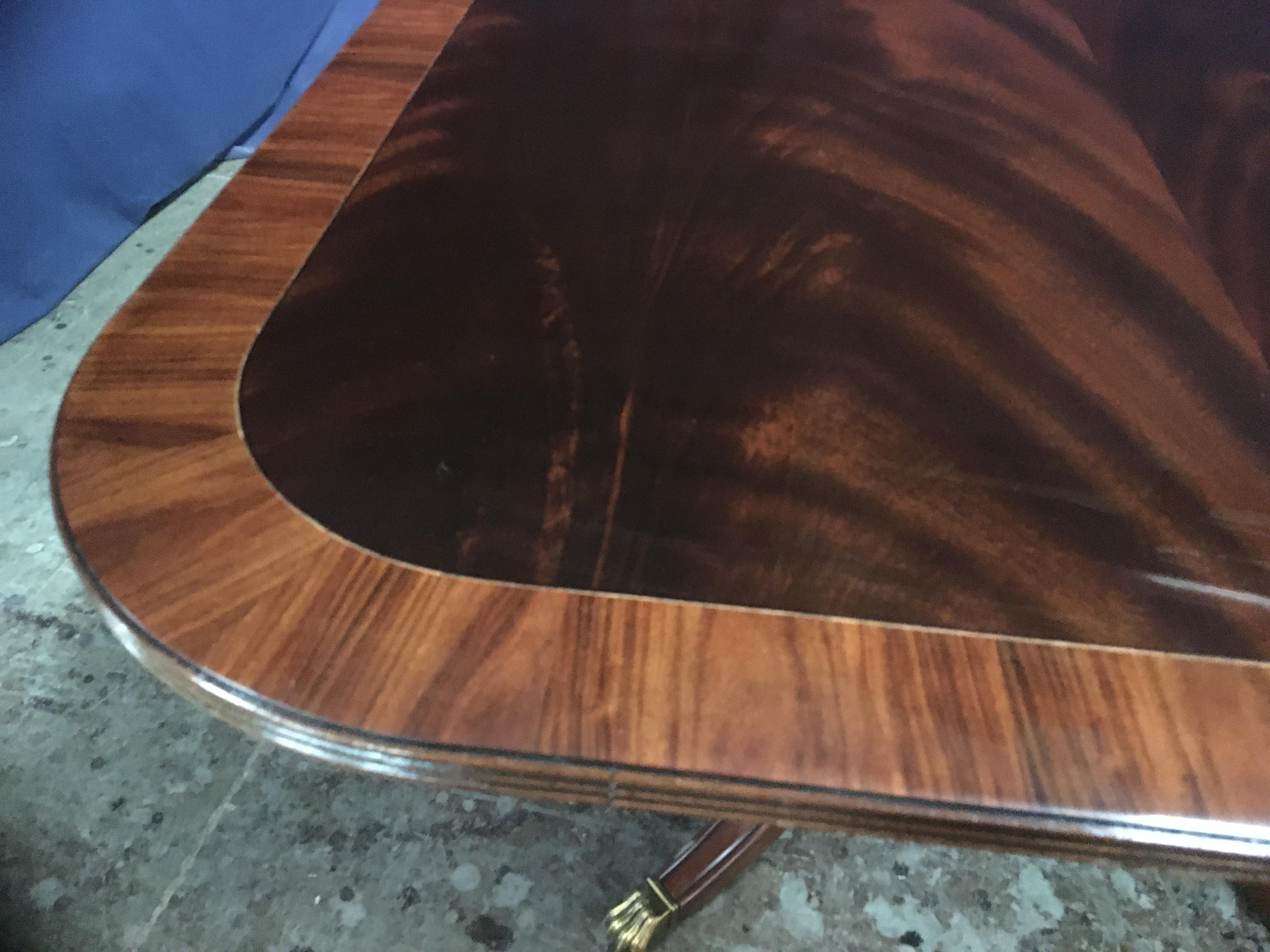 Custom Large Mahogany Banquet Dining Table by Leighton Hall In New Condition For Sale In Suwanee, GA