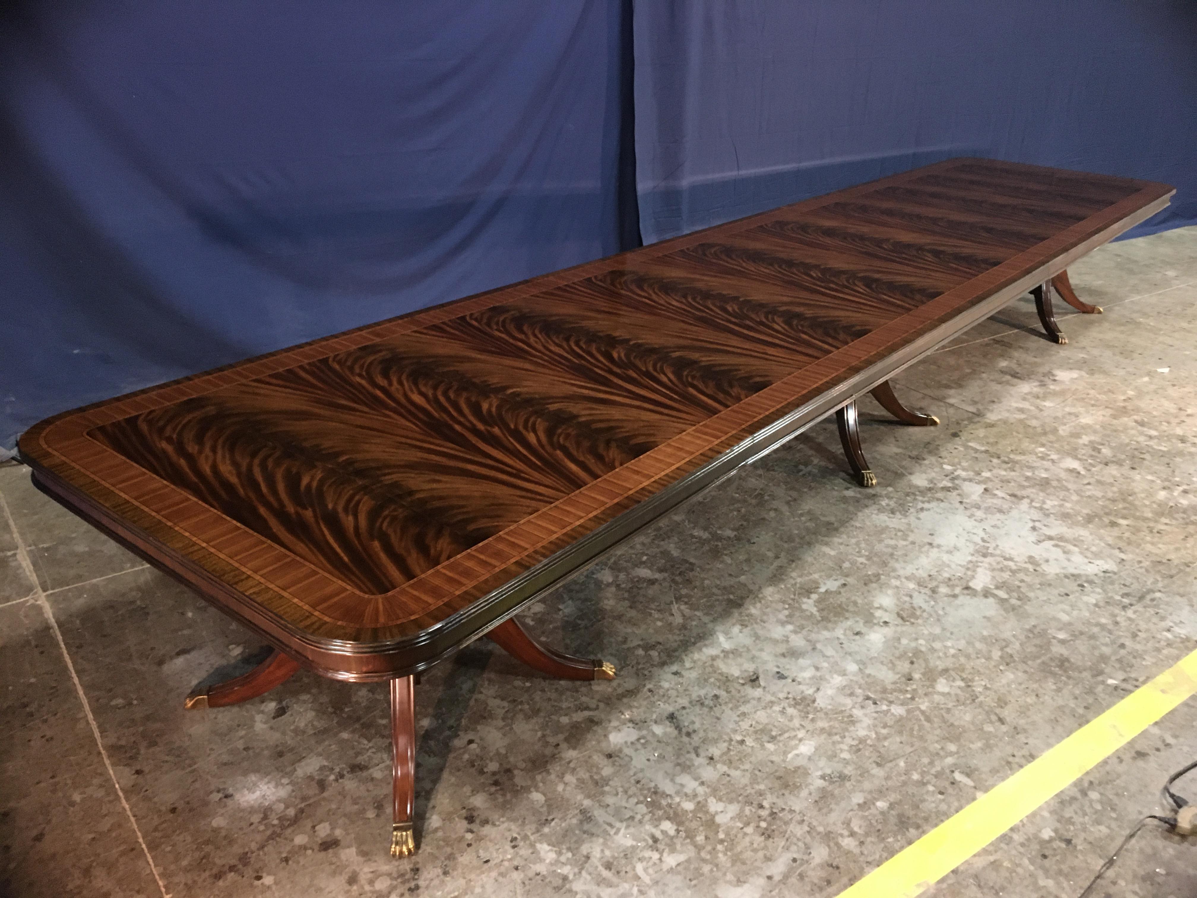 Custom 20 ft. Large Mahogany Banquet Dining Table by Leighton Hall In New Condition For Sale In Suwanee, GA