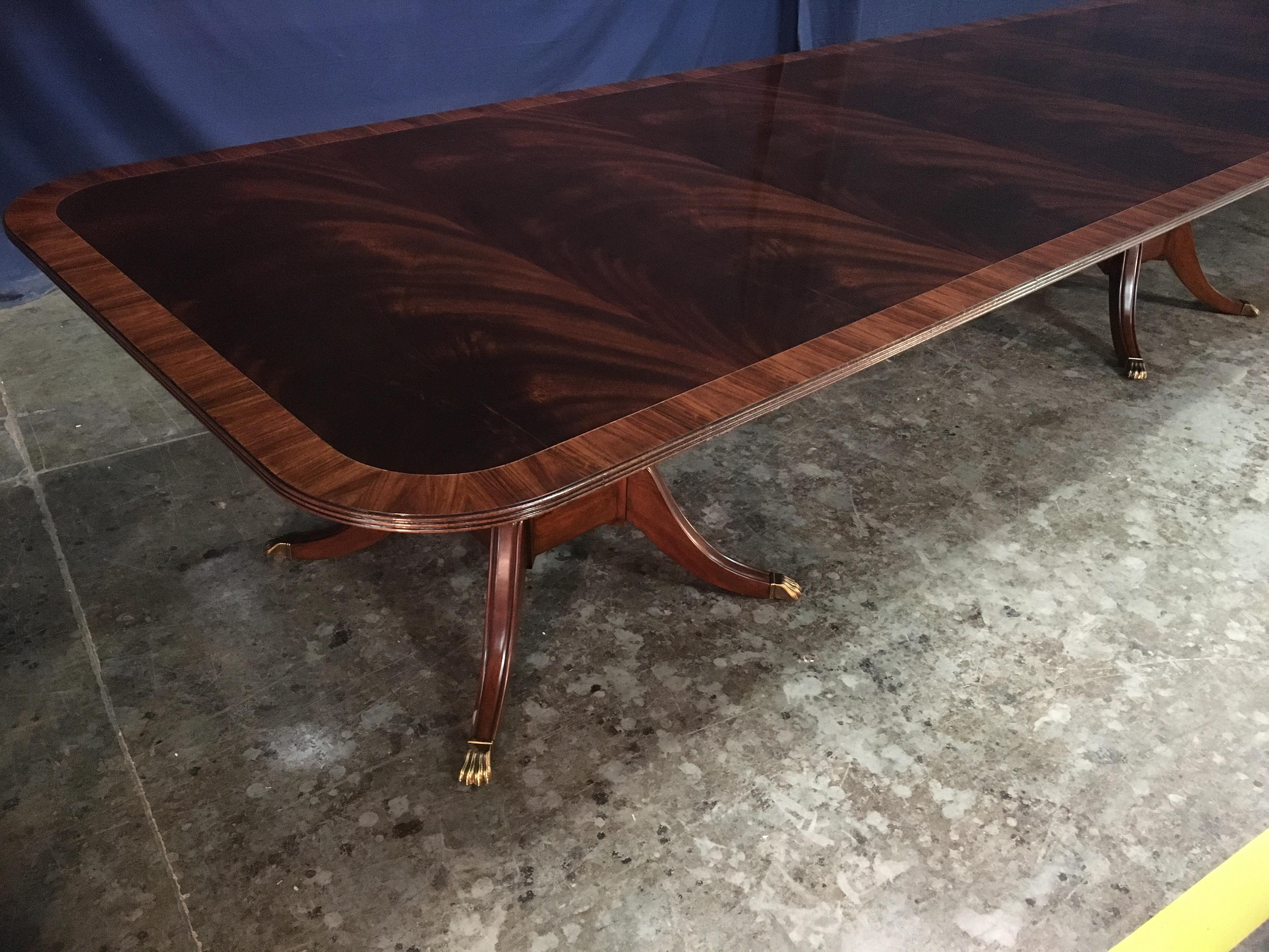 Contemporary Custom Large Mahogany Banquet Dining Table by Leighton Hall For Sale