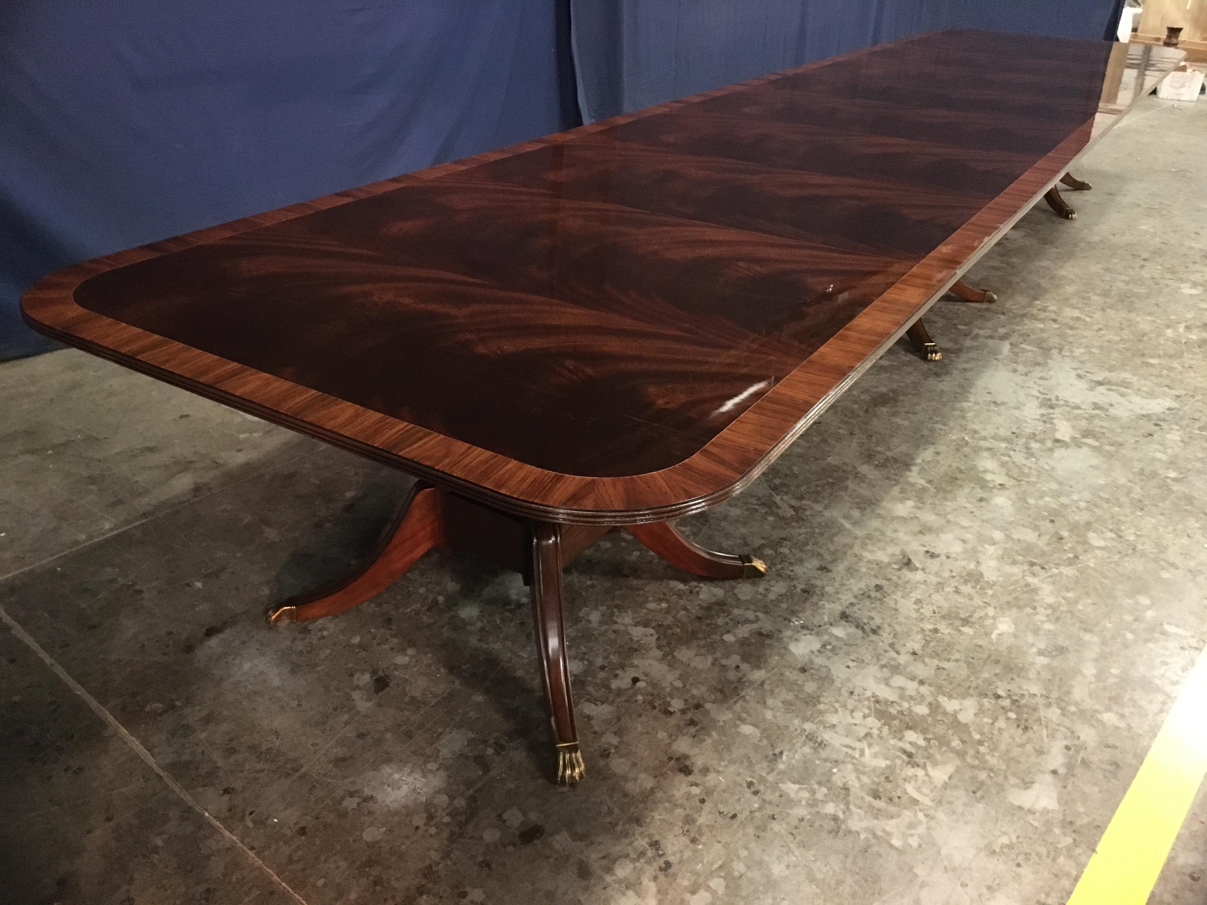 Custom Large Mahogany Banquet Dining Table by Leighton Hall For Sale 1