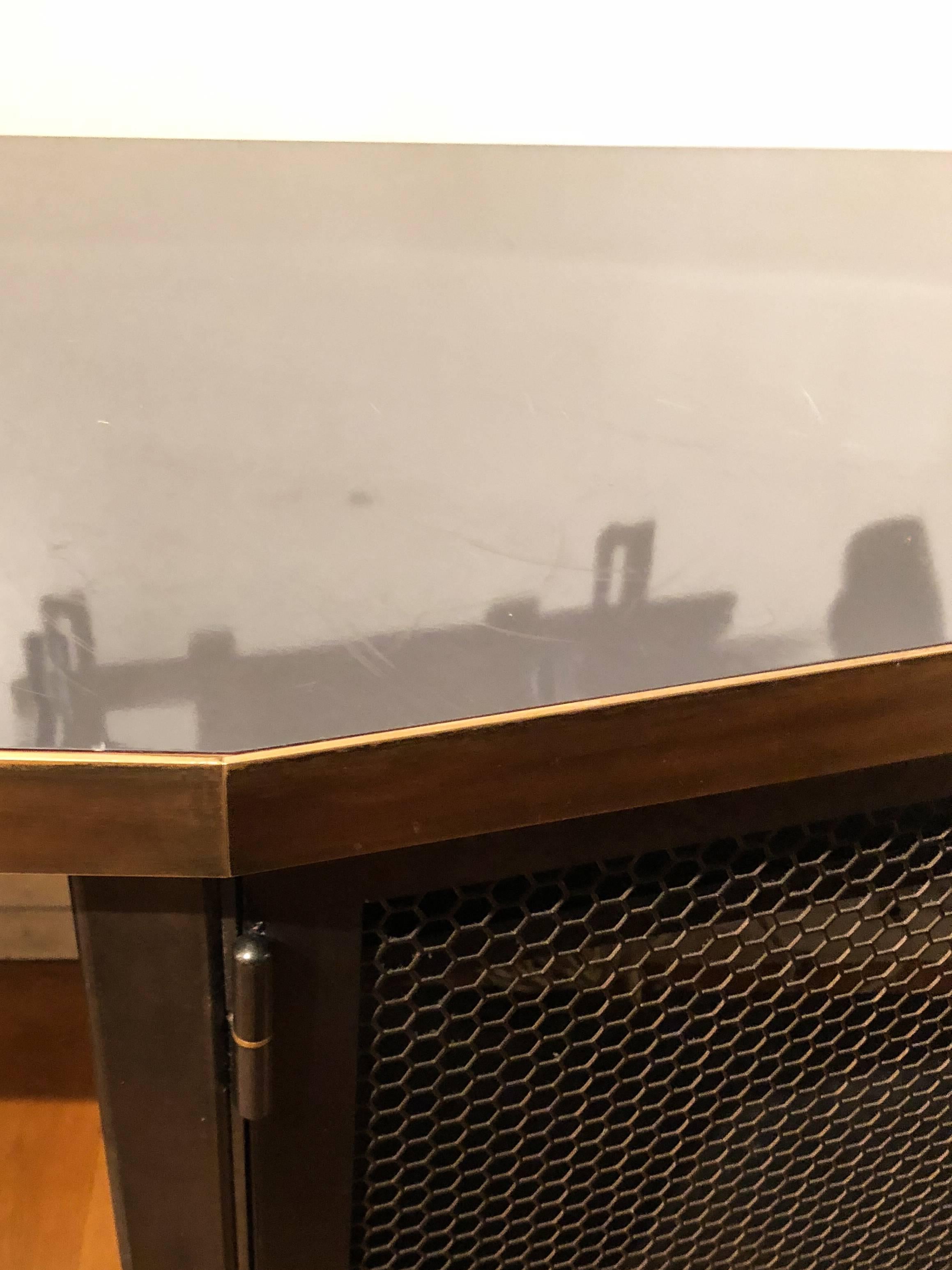 Contemporary Custom Large Acid-Treated Brass Desk by Argosy Designs