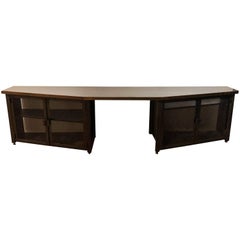 Custom Large Acid-Treated Brass Desk by Argosy Designs