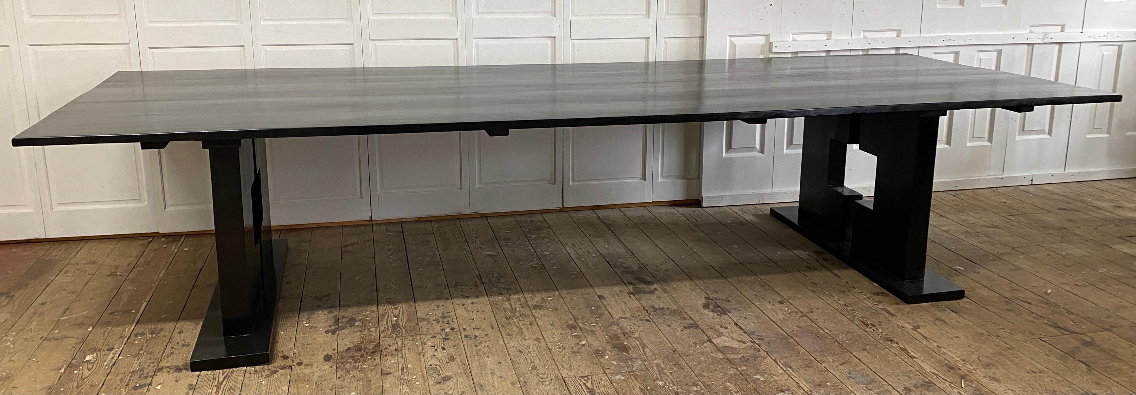 Custom Large Ebonized Dining or Conference Room Table 2