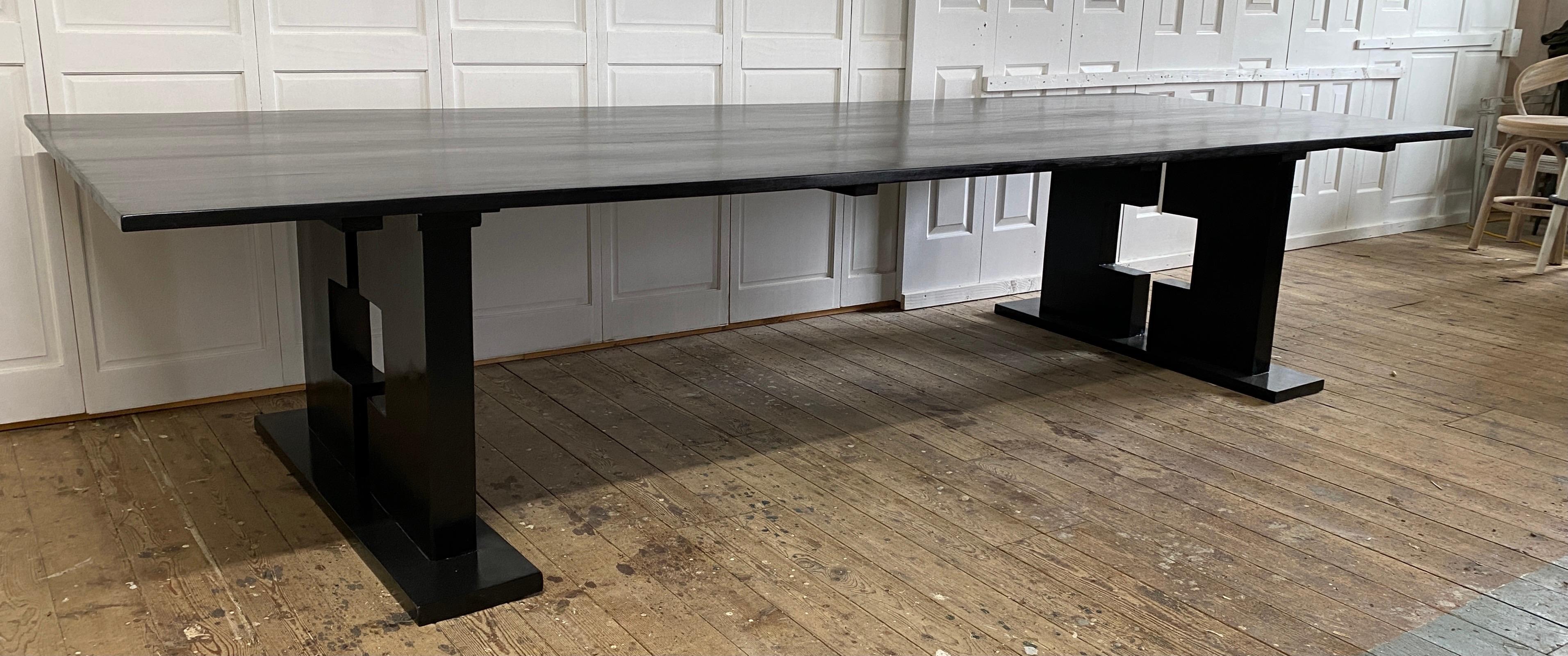 Post-Modern Custom Large Ebonized Dining or Conference Room Table