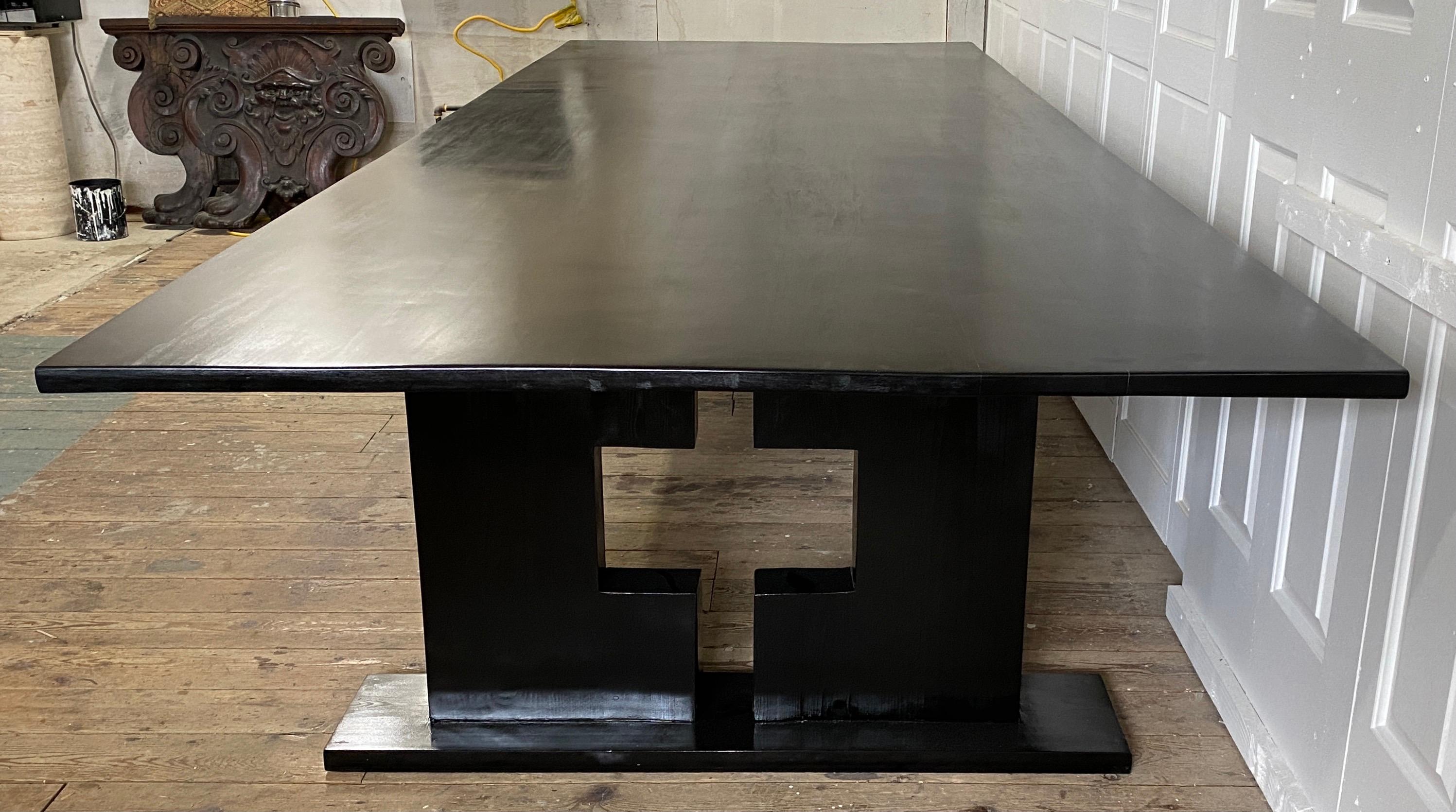 American Custom Large Ebonized Dining or Conference Room Table