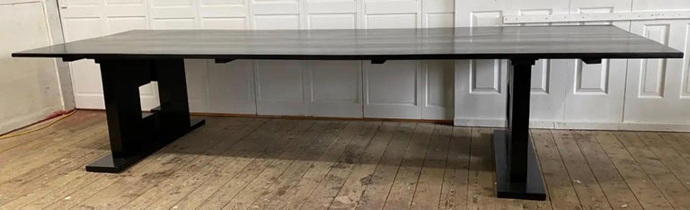 American Custom Large Ebonized Dining or Conference Room Table For Sale
