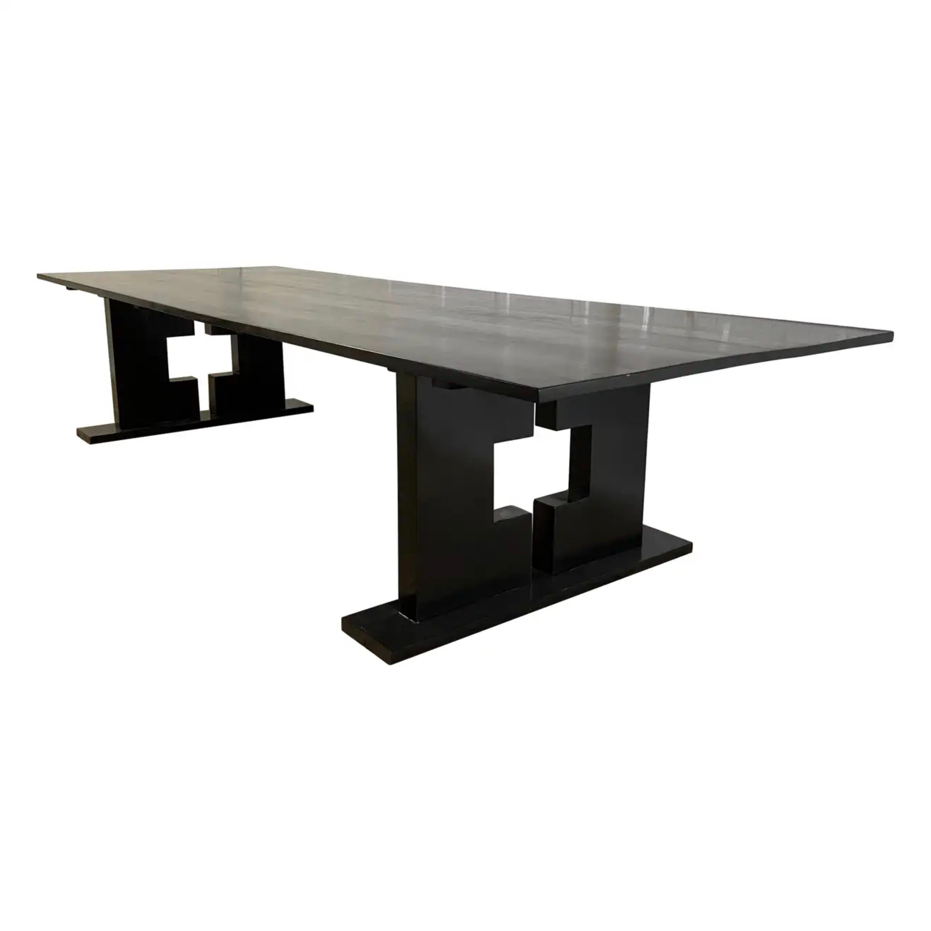 Hand-Crafted Large Ebonized Dining or Conference Room Table Custom Made by BH&A For Sale