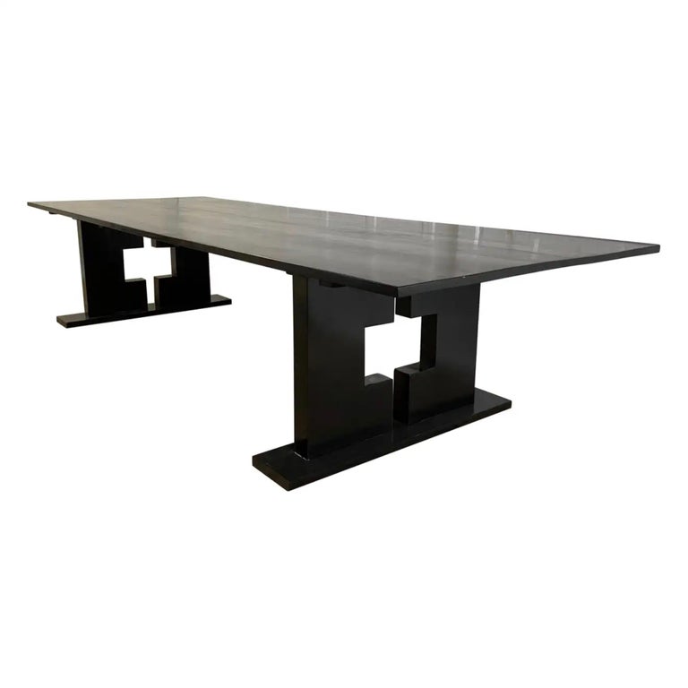 Custom Large Ebonized Dining or Conference Room Table In New Condition For Sale In Great Barrington, MA