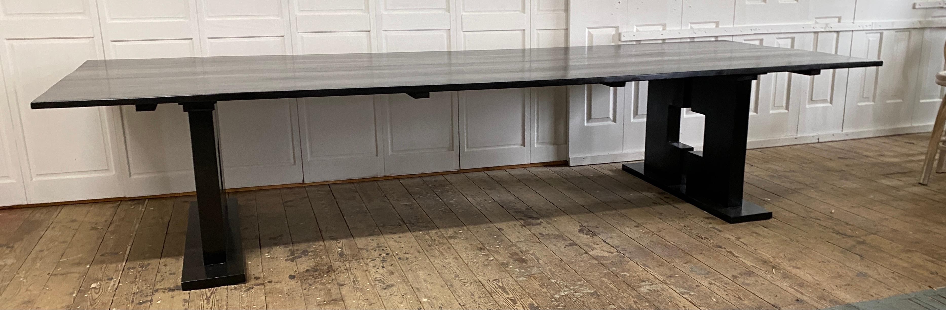 Custom Large Ebonized Dining or Conference Room Table 1