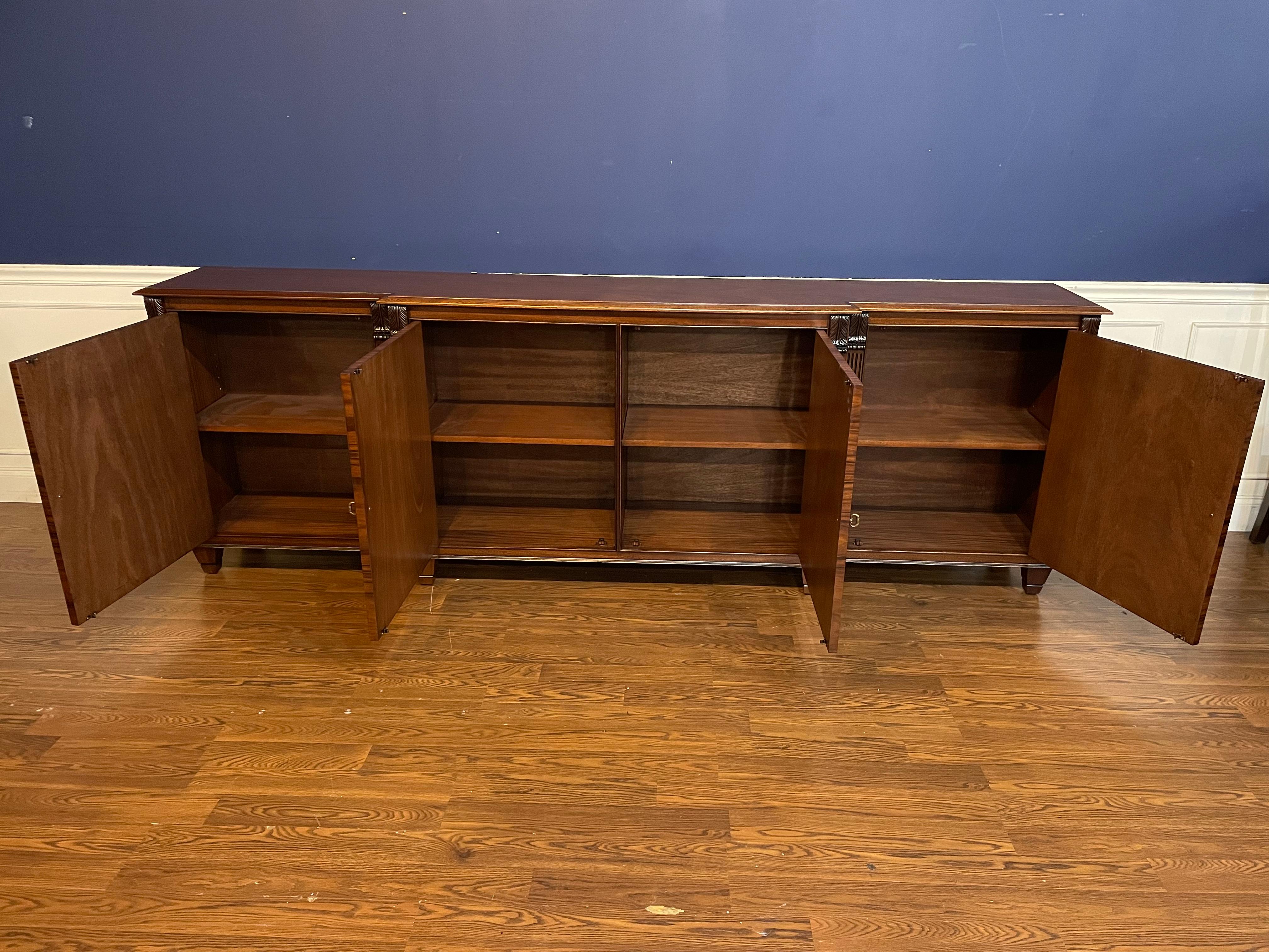 Custom Large Four Door Regency Style Mahogany Buffet For Sale 2