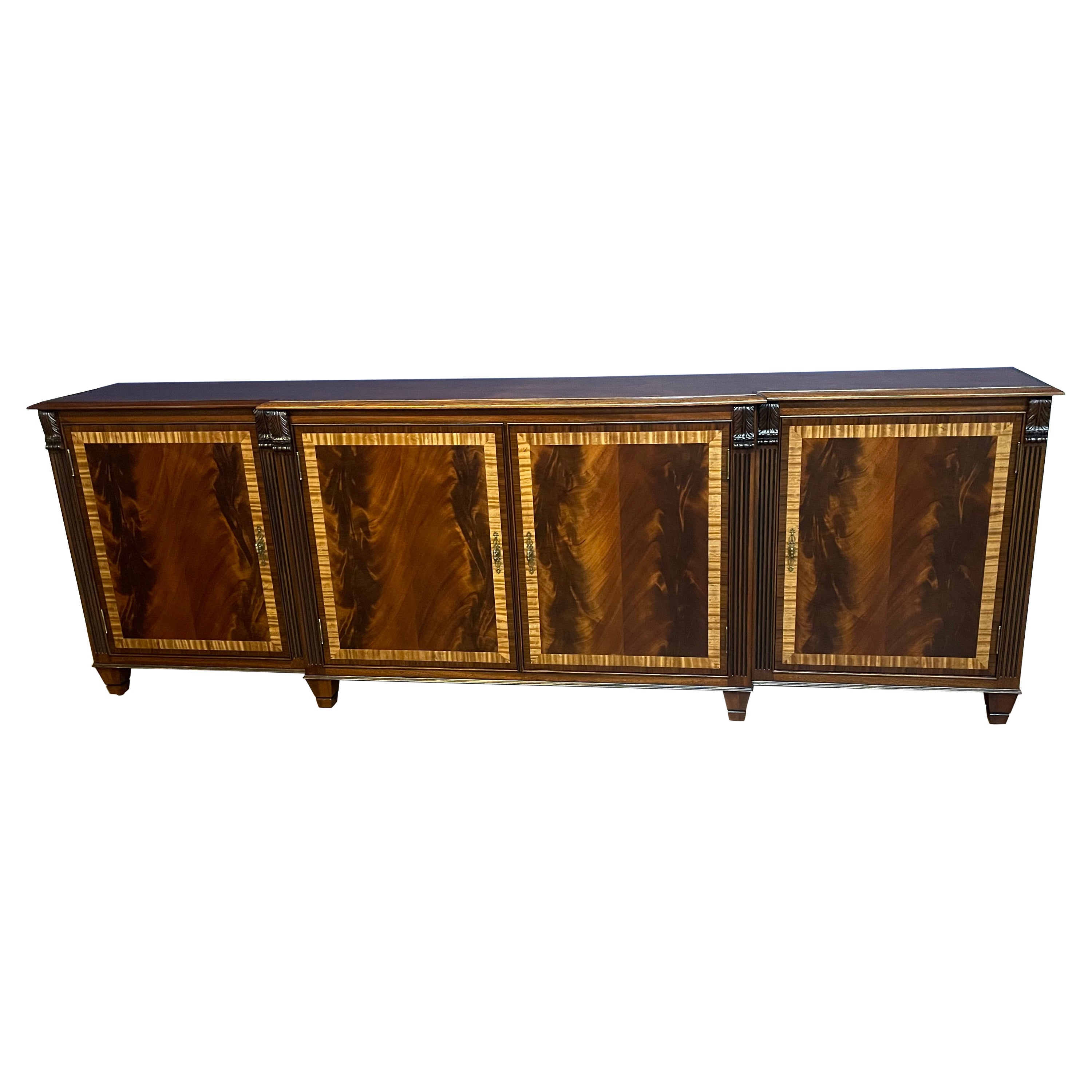 Custom Large Four Door Regency Style Mahogany Buffet