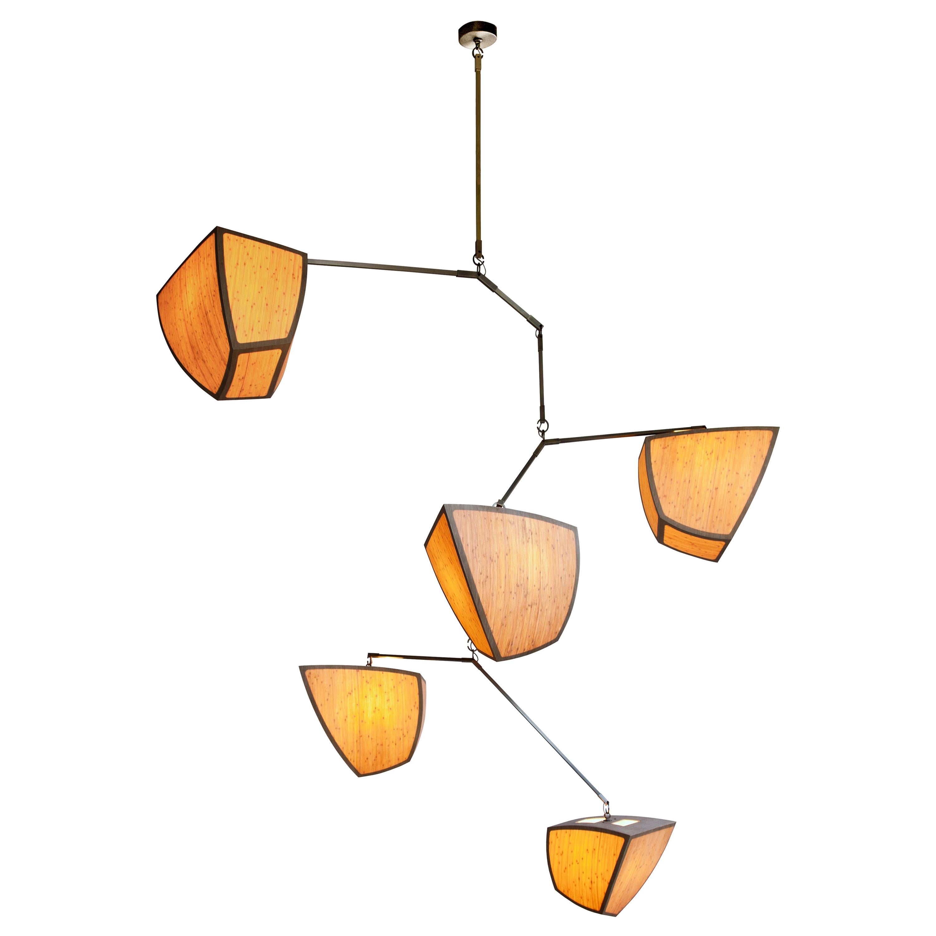 Bamboo Ivy 5: E2F2G Mobile Chandelier, handmade by Andrea Claire Studio For Sale