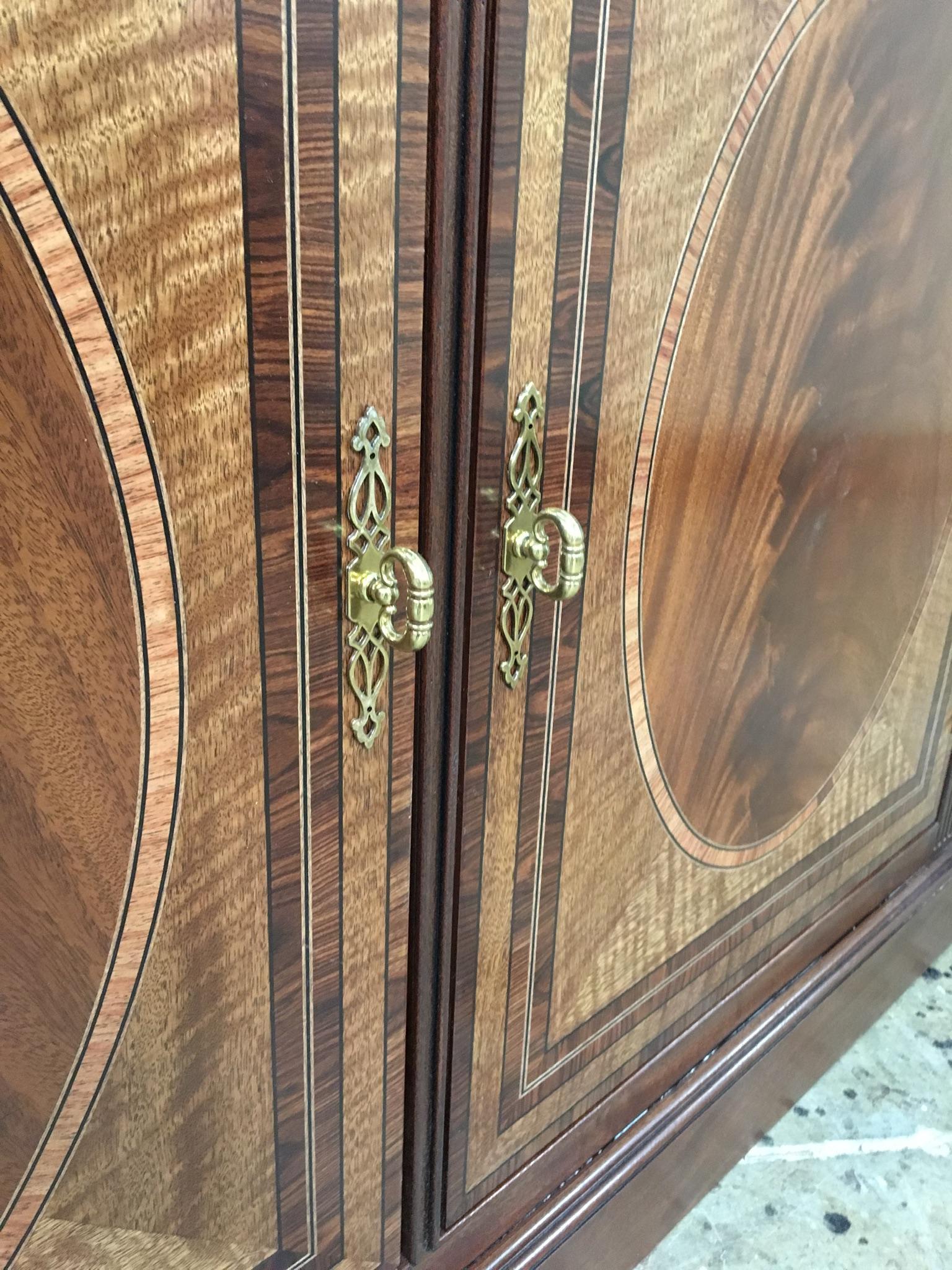 Custom Large Mahogany Georgian Style Four-Door Buffet Credenza by Leighton Hall For Sale 3