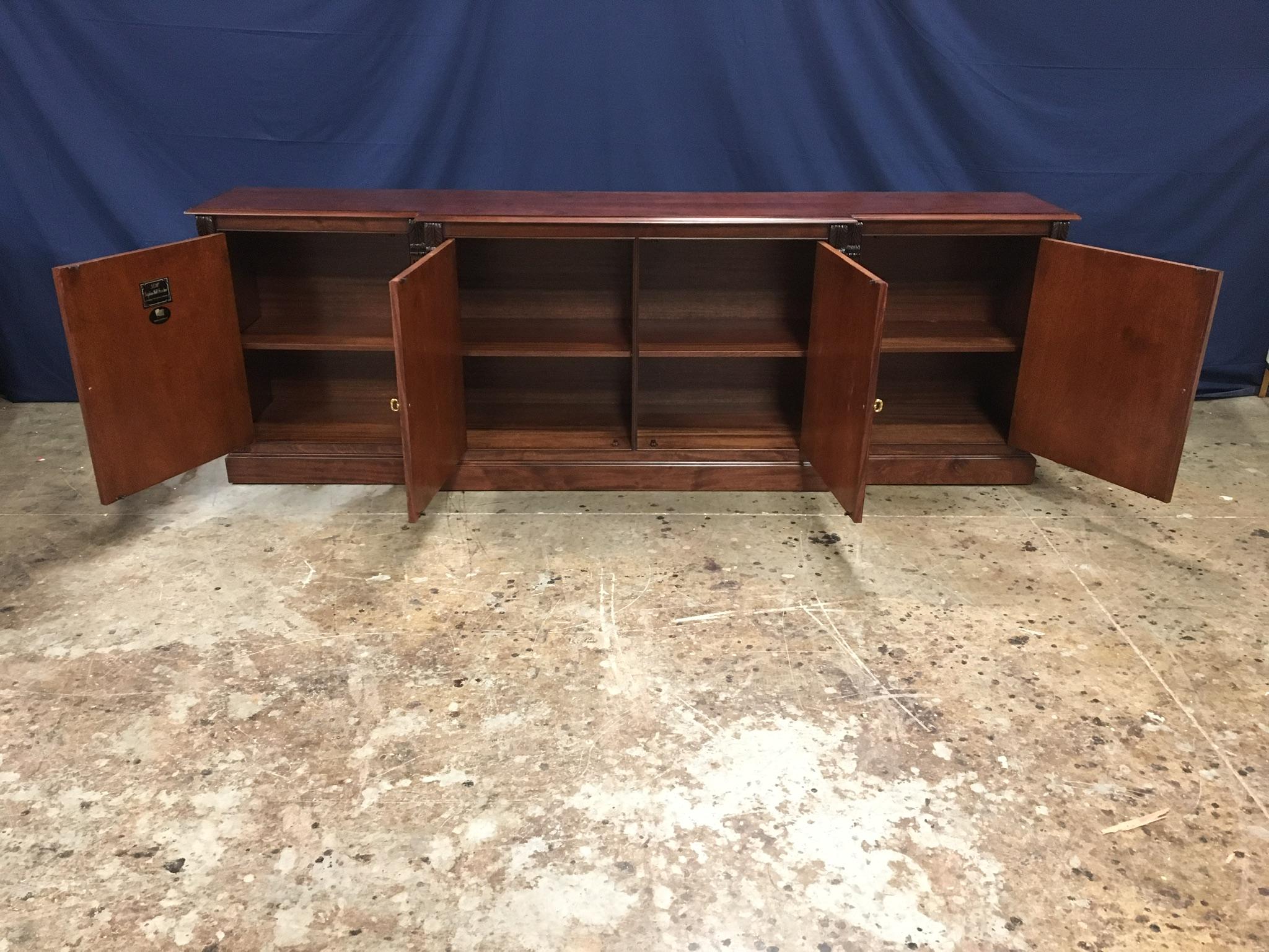 Custom Large Mahogany Georgian Style Four-Door Buffet Credenza by Leighton Hall For Sale 5