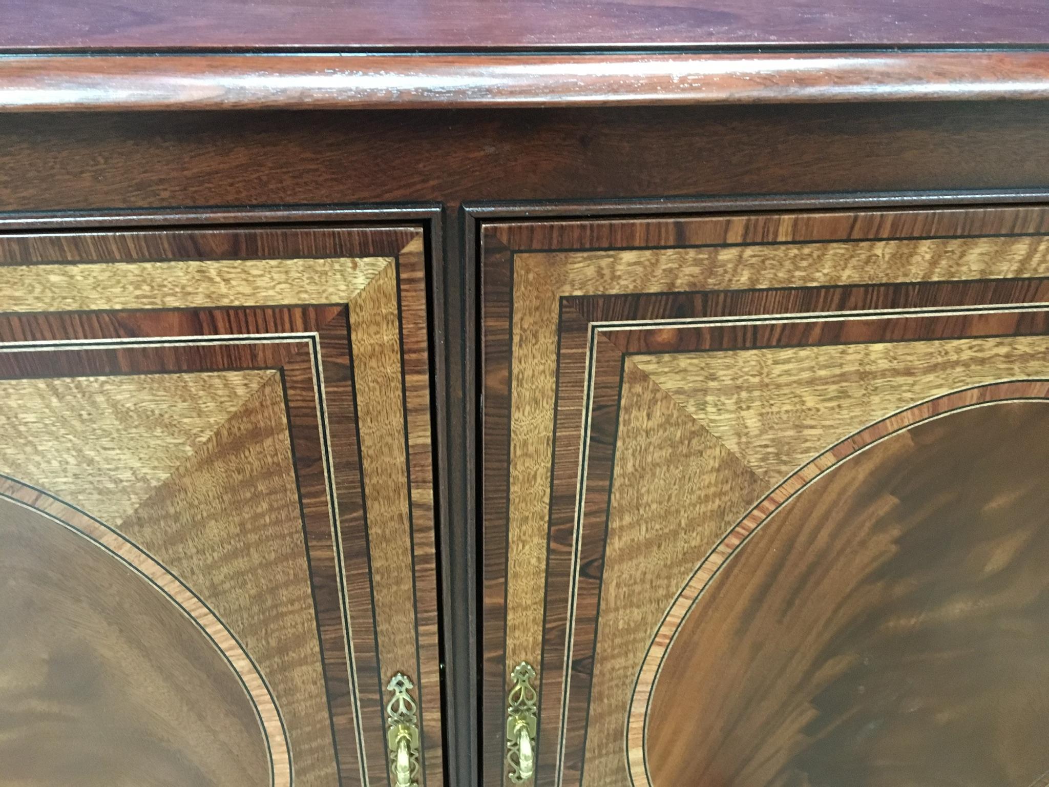 Custom Large Mahogany Georgian Style Four-Door Buffet Credenza by Leighton Hall For Sale 6
