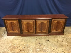 Custom Large Mahogany Georgian Style Four-Door Buffet Credenza by Leighton Hall