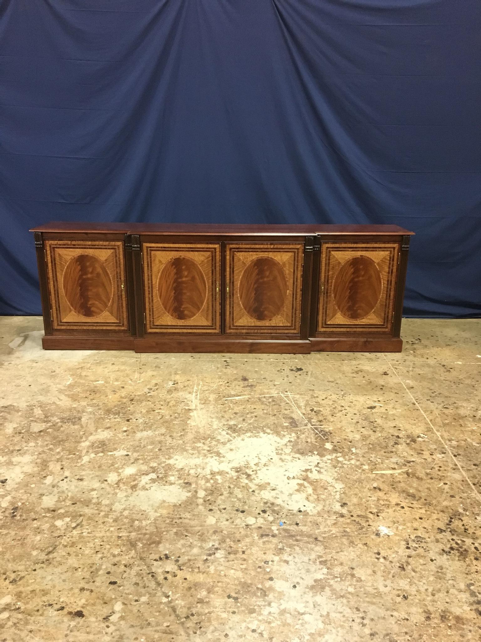 American Custom Large Mahogany Georgian Style Four-Door Buffet Credenza by Leighton Hall For Sale