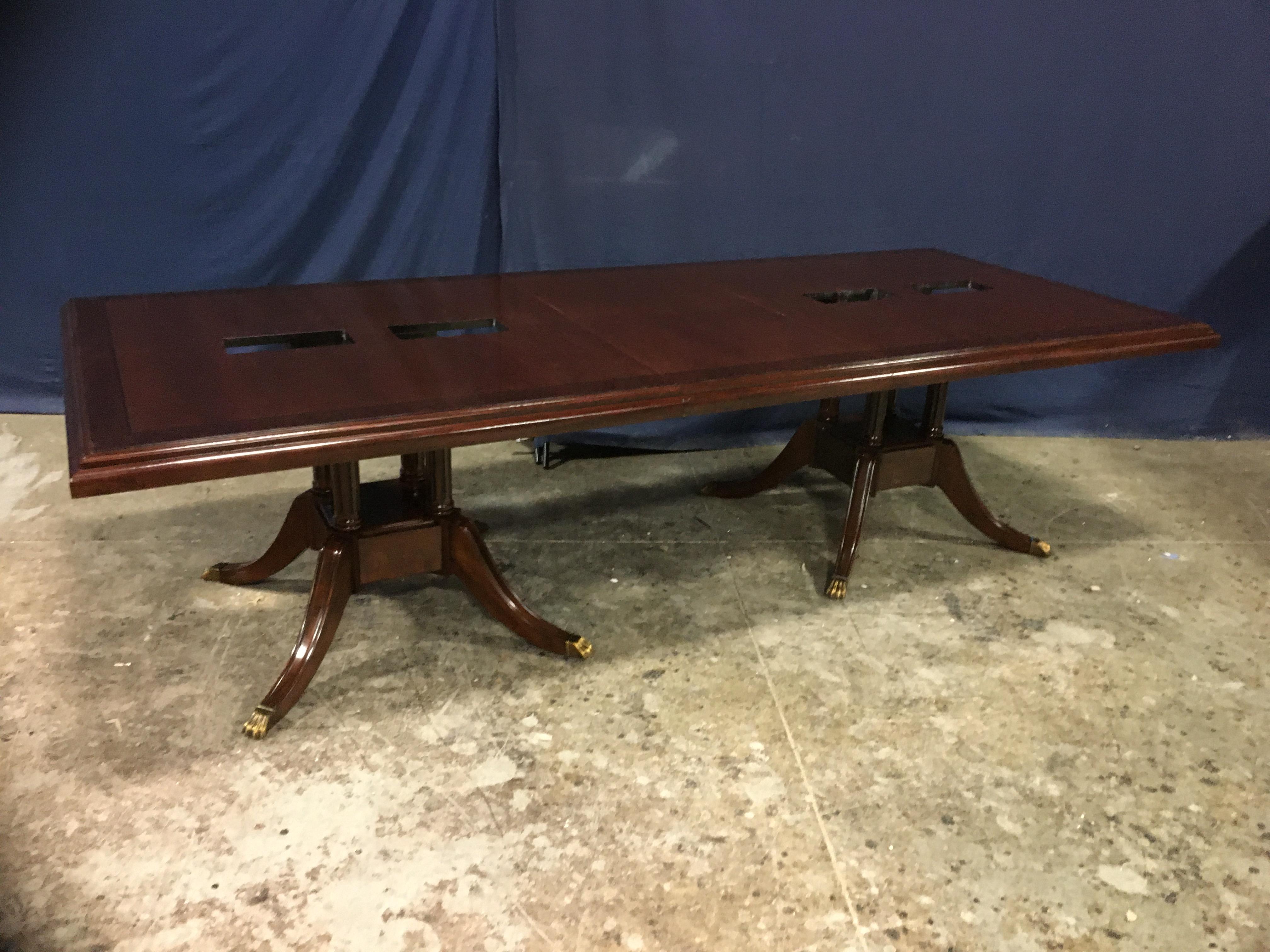 Custom Large Mahogany Rectangular Conference Table by Leighton Hall For Sale 3