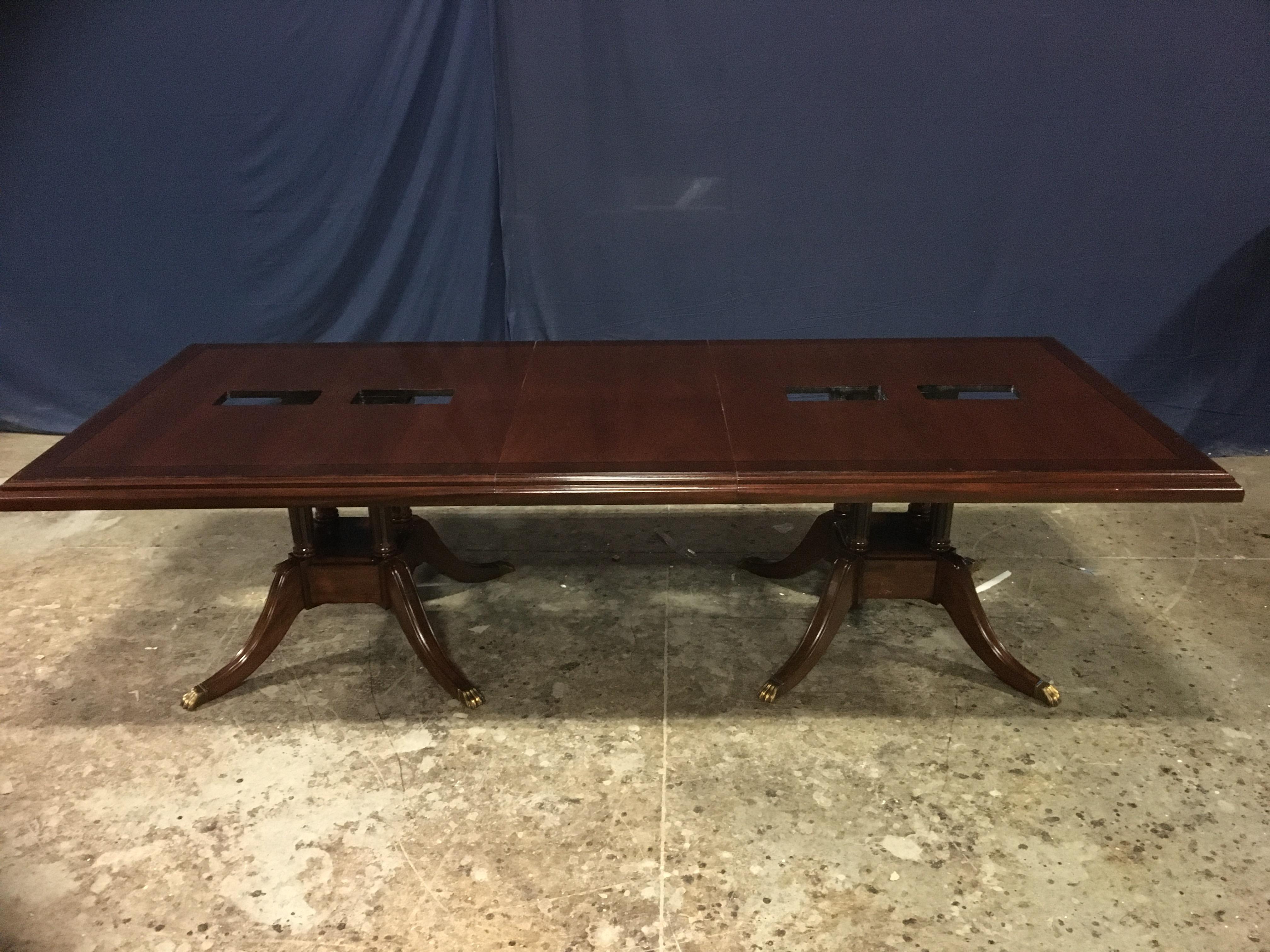 Custom Large Mahogany Rectangular Conference Table by Leighton Hall For Sale 4