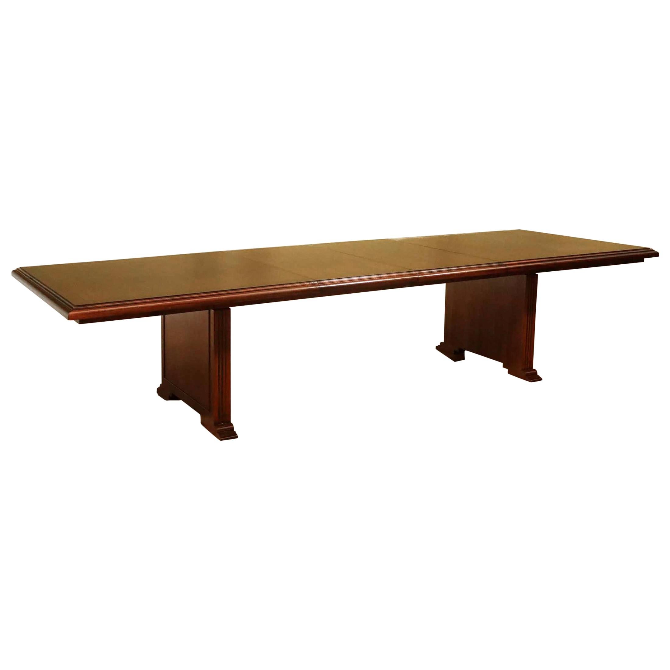 Custom Large Mahogany Rectangular Conference Table by Leighton Hall For Sale