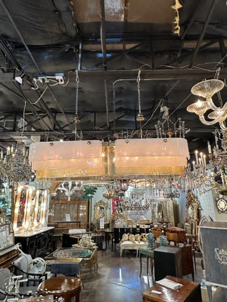 Large Scale Murano Glass Oval Chandelier For Sale 4