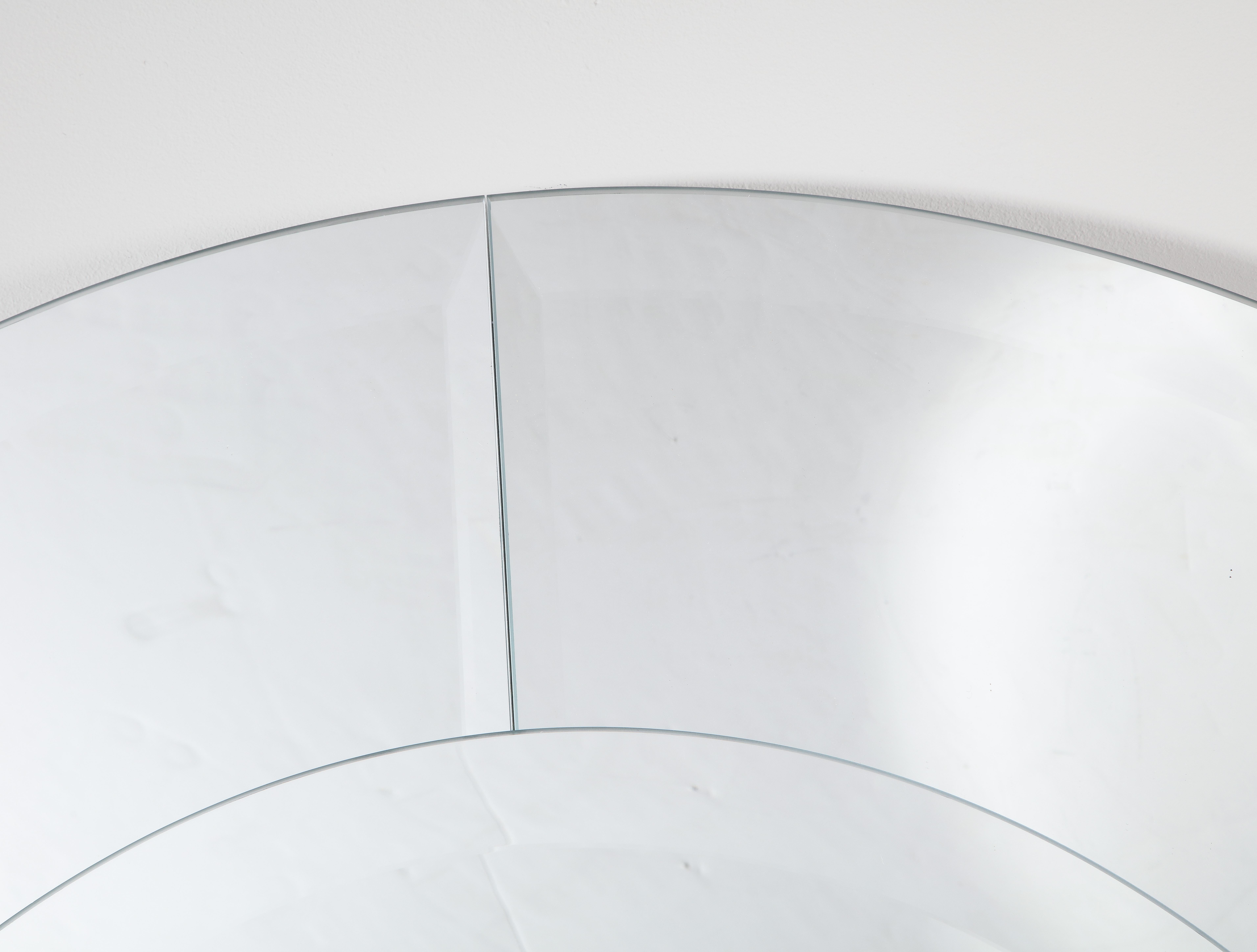 Contemporary Custom Large Round Beveled Mirror in the Manner of Karl Springer, Made to Order