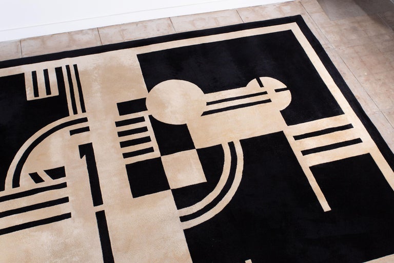 Custom Large Scale Art Deco Style Area Rug by Patterson Flynn Martin at