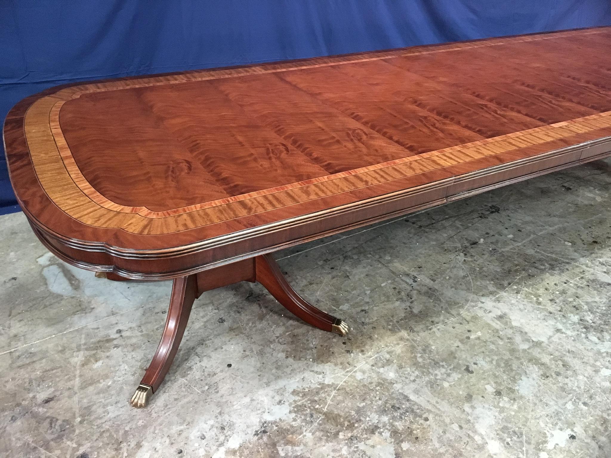 Custom Large Scallop Cornered Georgian Style Dining Table by Leighton Hall For Sale 4