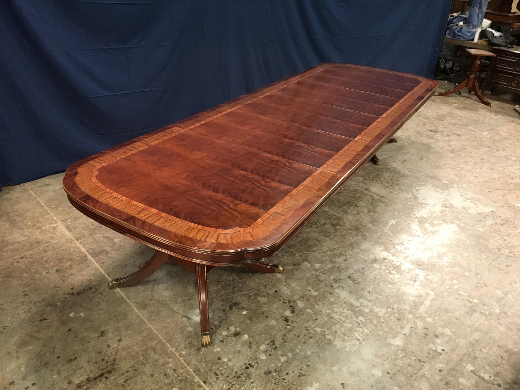 Custom Large Scallop Cornered Georgian Style Dining Table by Leighton Hall For Sale 5