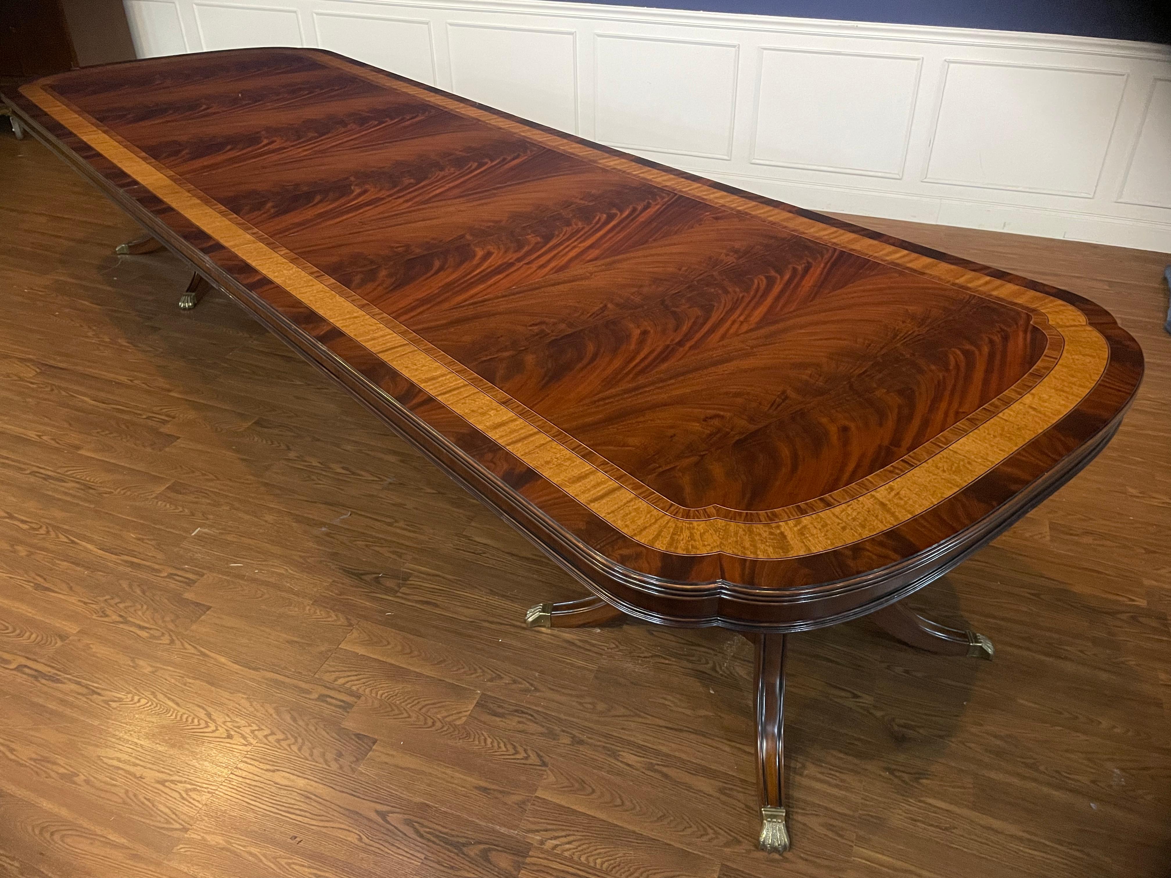 Custom Large Scallop Cornered Georgian Style Dining Table by Leighton Hall For Sale 9