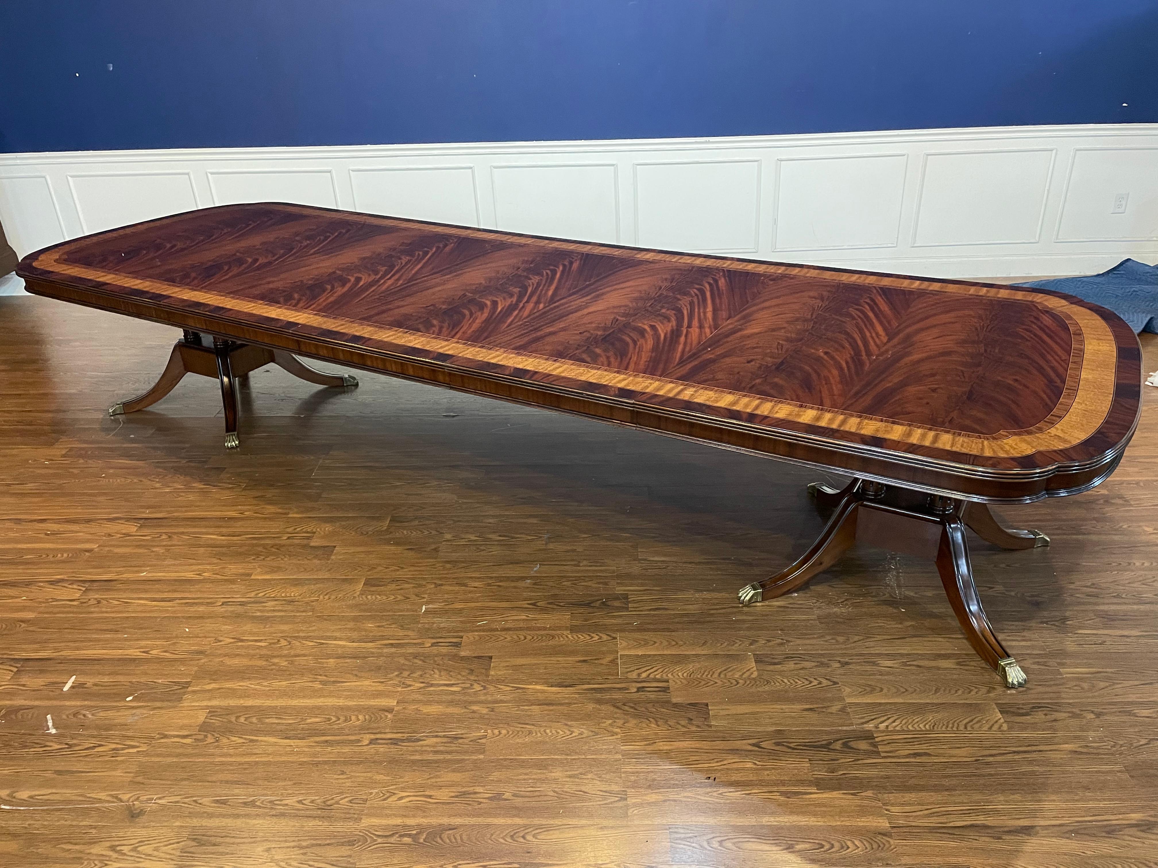 Custom Large Scallop Cornered Georgian Style Dining Table by Leighton Hall For Sale 10