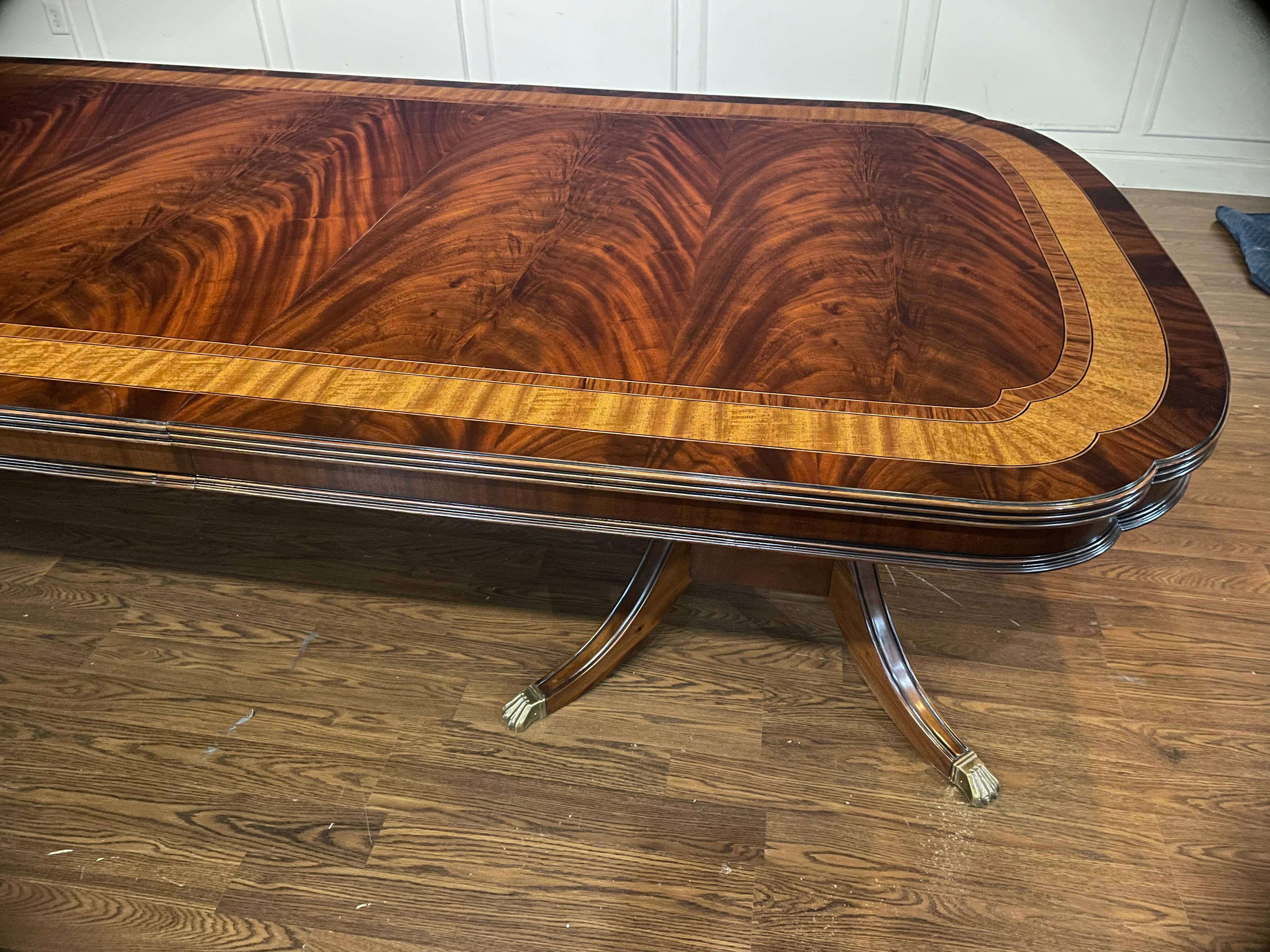 Custom Large Scallop Cornered Georgian Style Dining Table by Leighton Hall For Sale 12