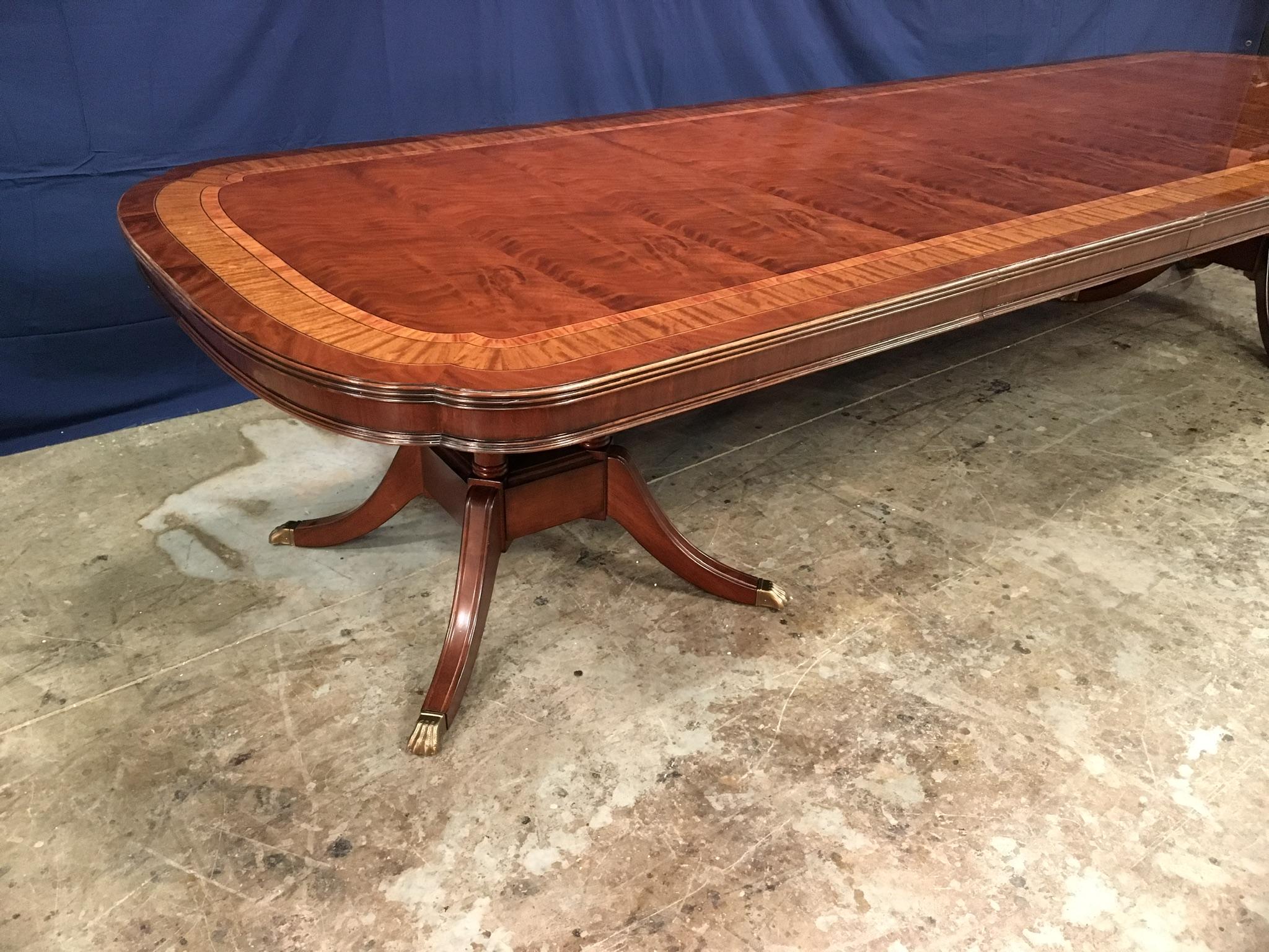Custom Large Scallop Cornered Georgian Style Dining Table by Leighton Hall For Sale 1