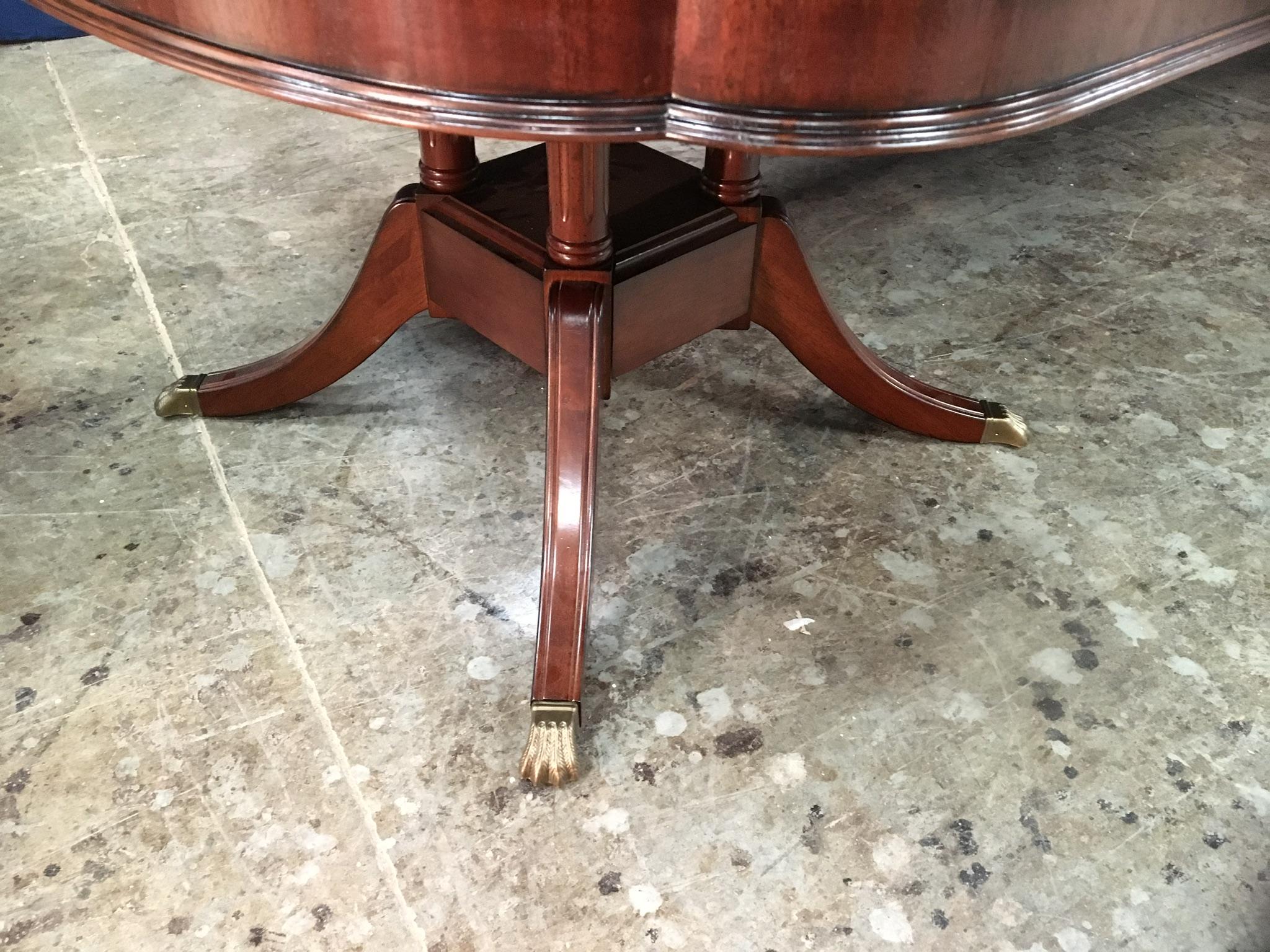 Custom Large Scallop Cornered Georgian Style Dining Table by Leighton Hall For Sale 3