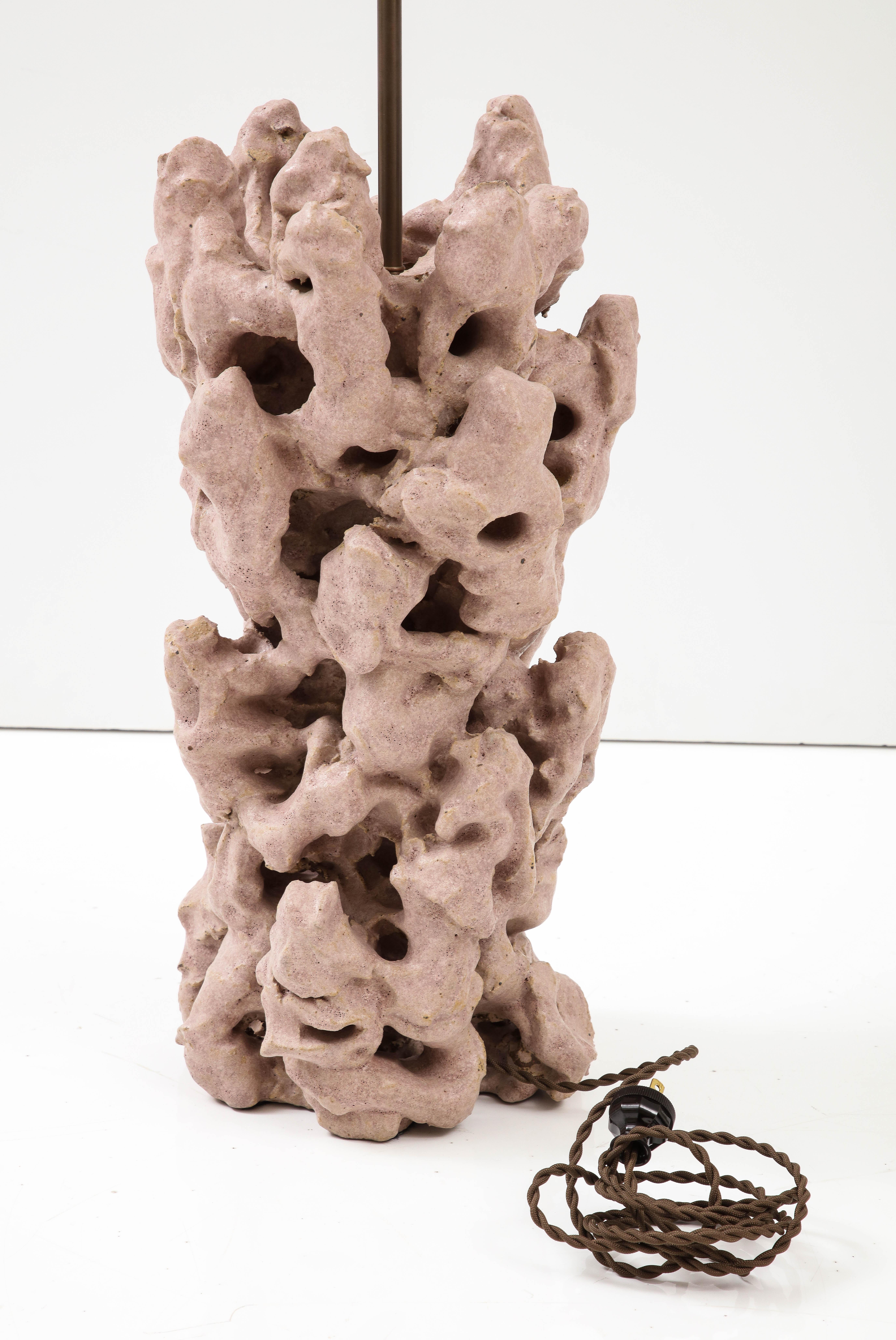 Custom Large Ceramic Scholar Rock Lamp by Peter Lane For Sale 2