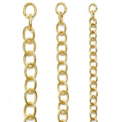 Custom Large & Small Link Hand Hammered Chain in 18kt Gold