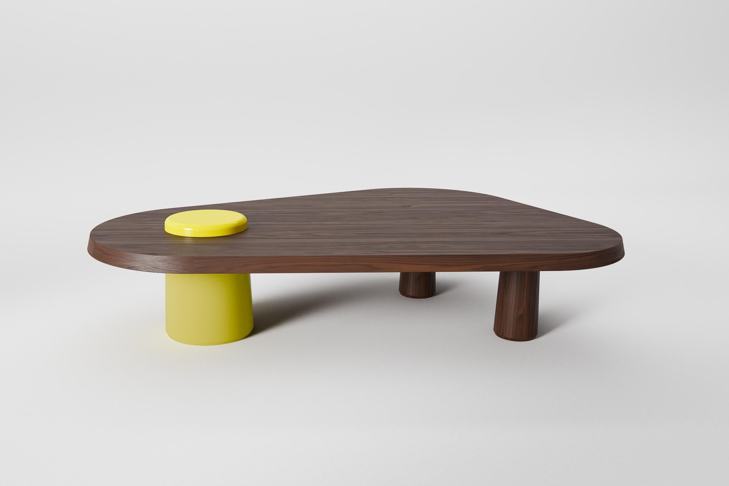 Custom Large Solid Walnut Coffee Table by Parc In New Condition For Sale In Madison, CT