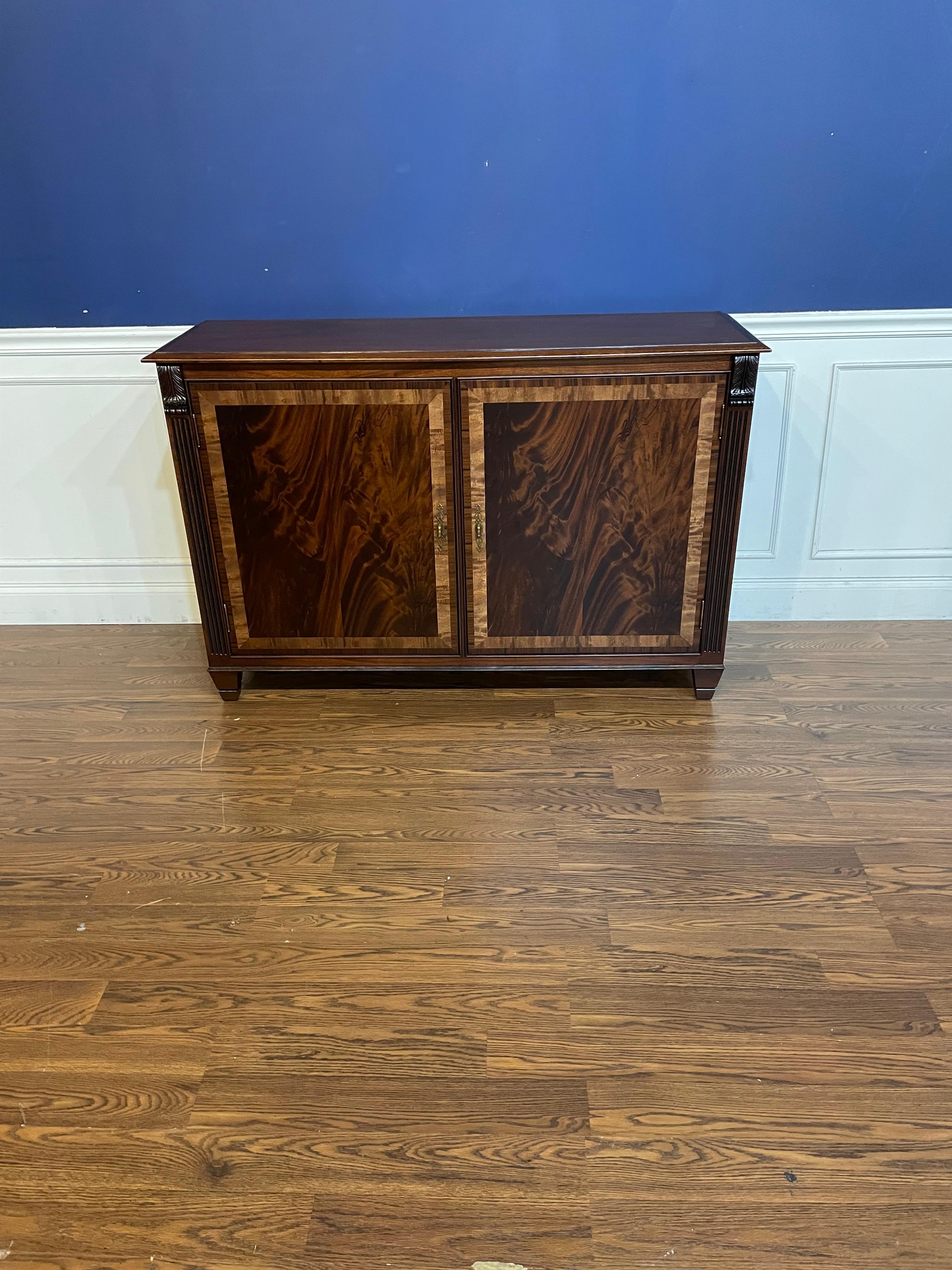 Custom Large Two Door Regency Style Mahogany Buffet In New Condition For Sale In Suwanee, GA
