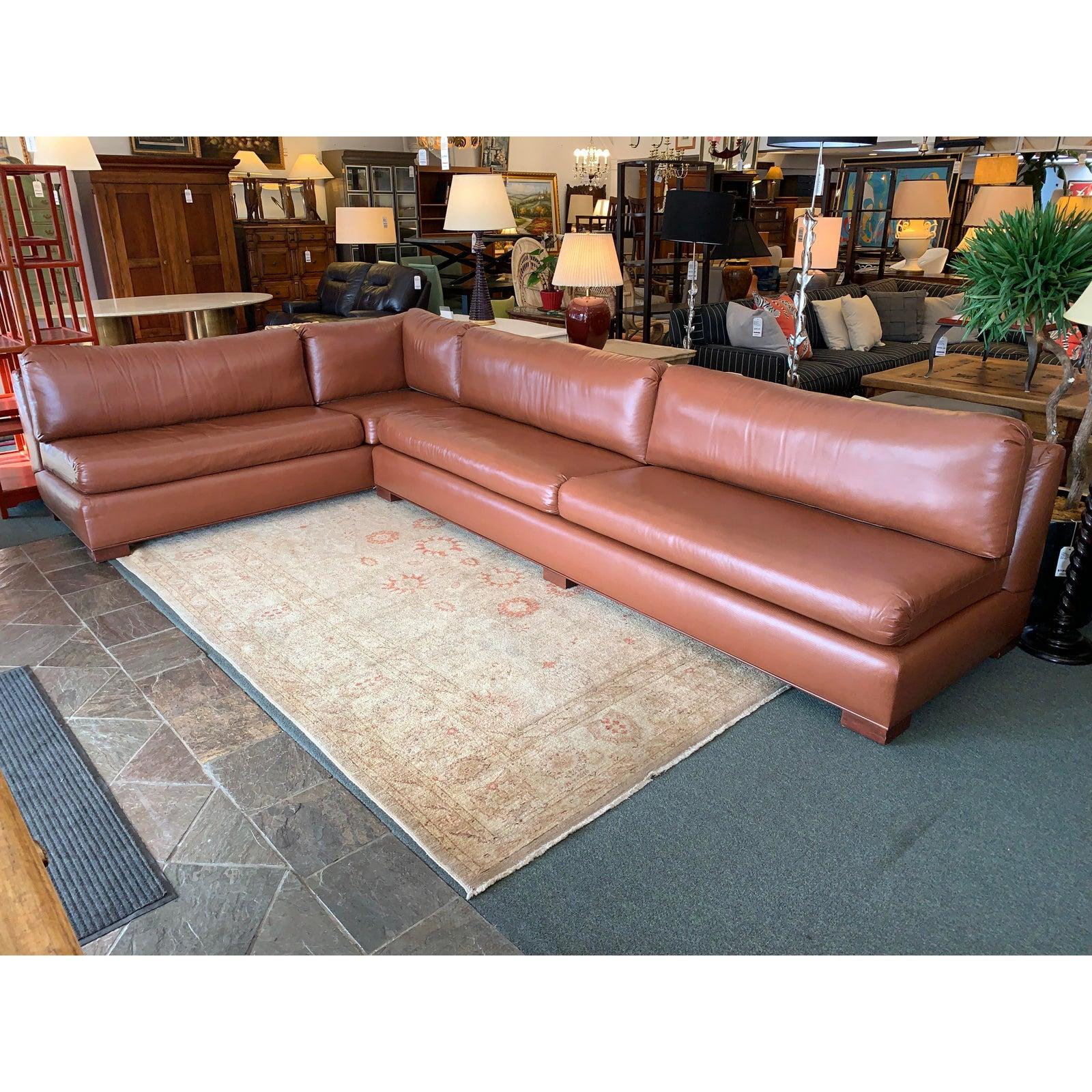 Modern Custom Large Two-Piece Sectional For Sale