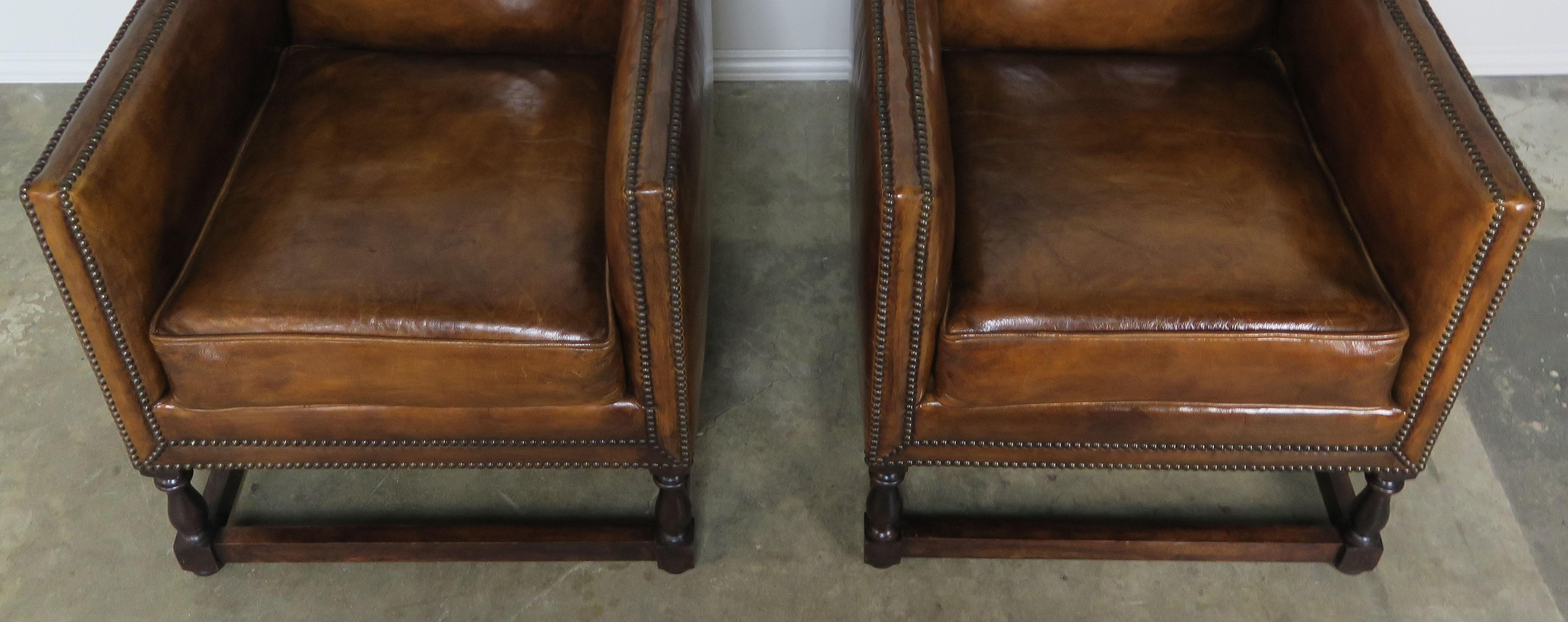 Custom Leather Armchairs by Melissa Levinson (21. Jahrhundert und zeitgenössisch)