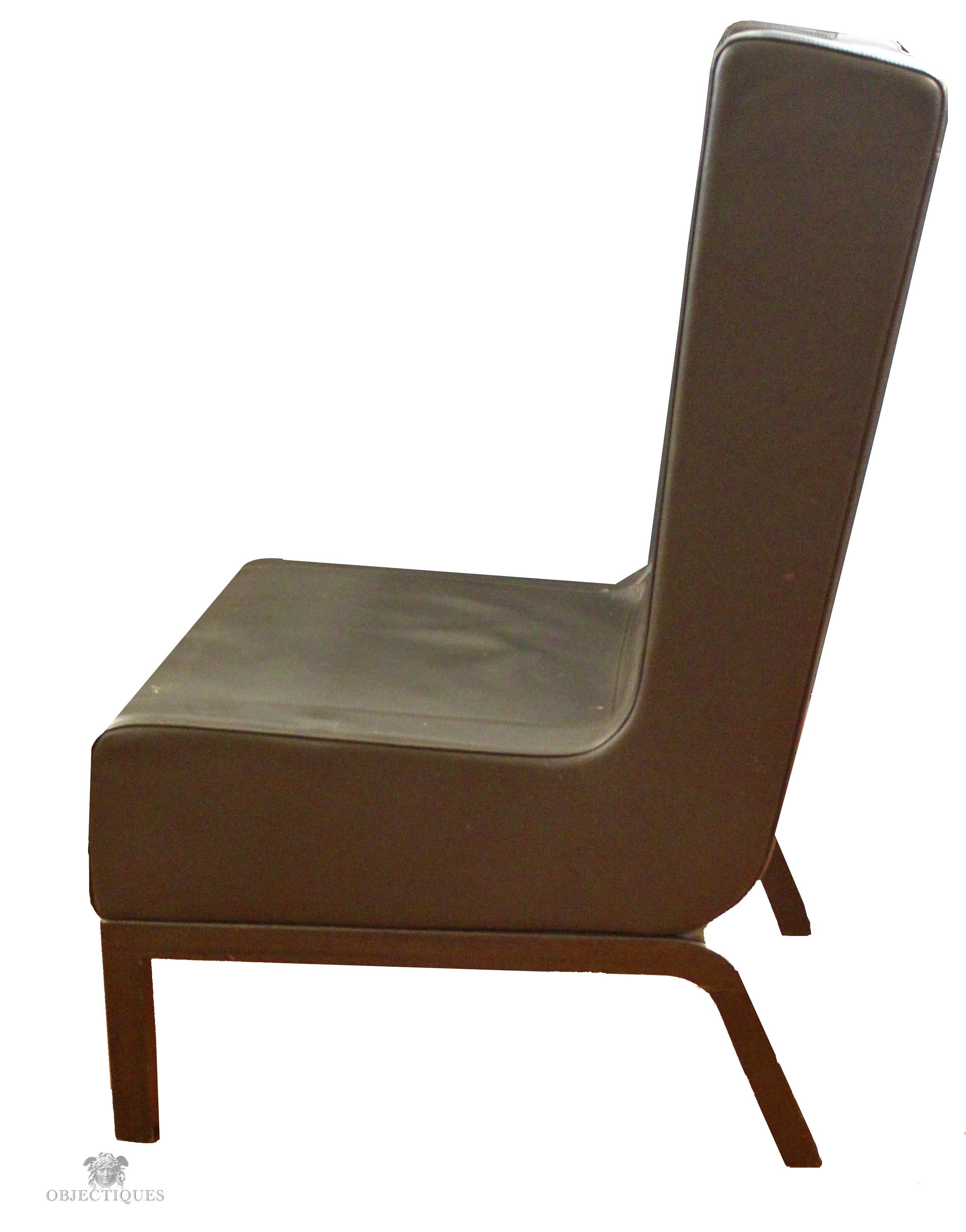 Cuir Chaise d'appoint en cuir sur mesure dans un riche cuir marron en vente