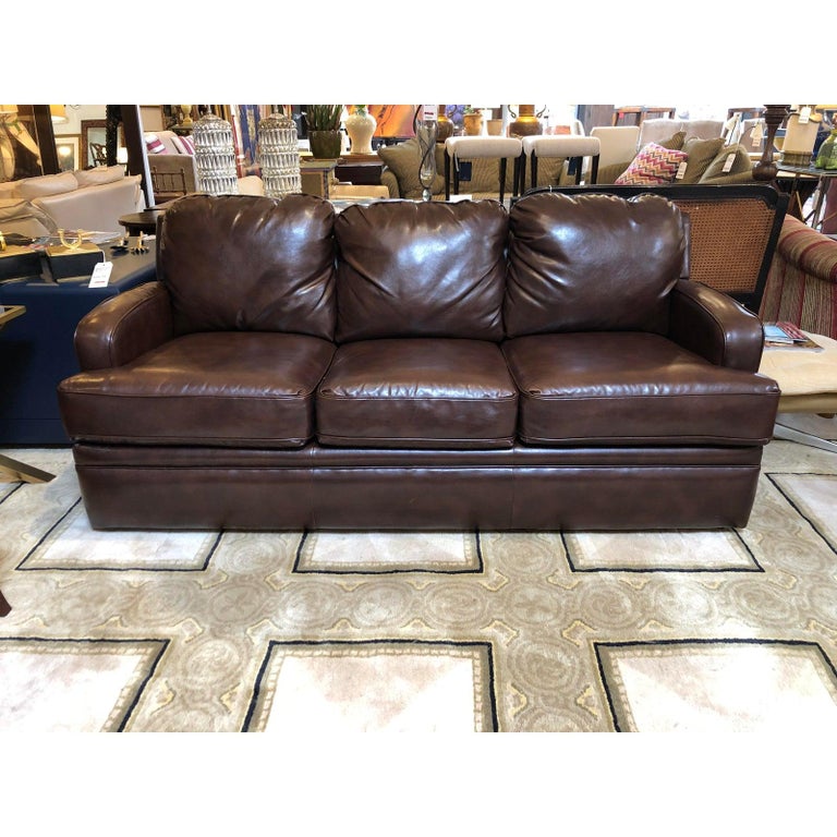 Custom Leather Sofa By Pottery Barn
