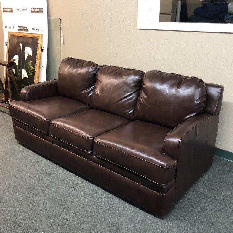 Custom Leather Sofa By Pottery Barn