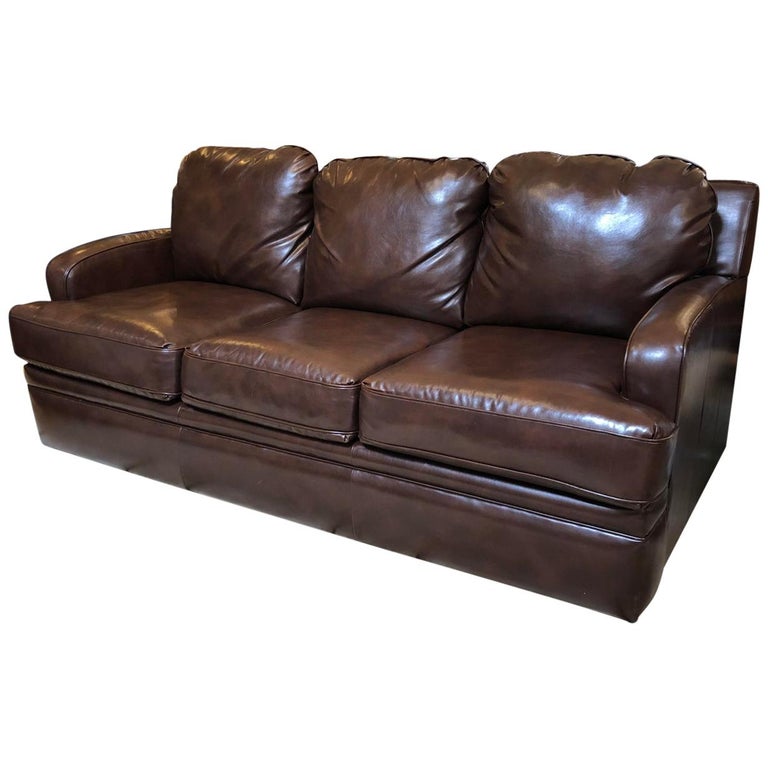 Custom Leather Sofa By Pottery Barn